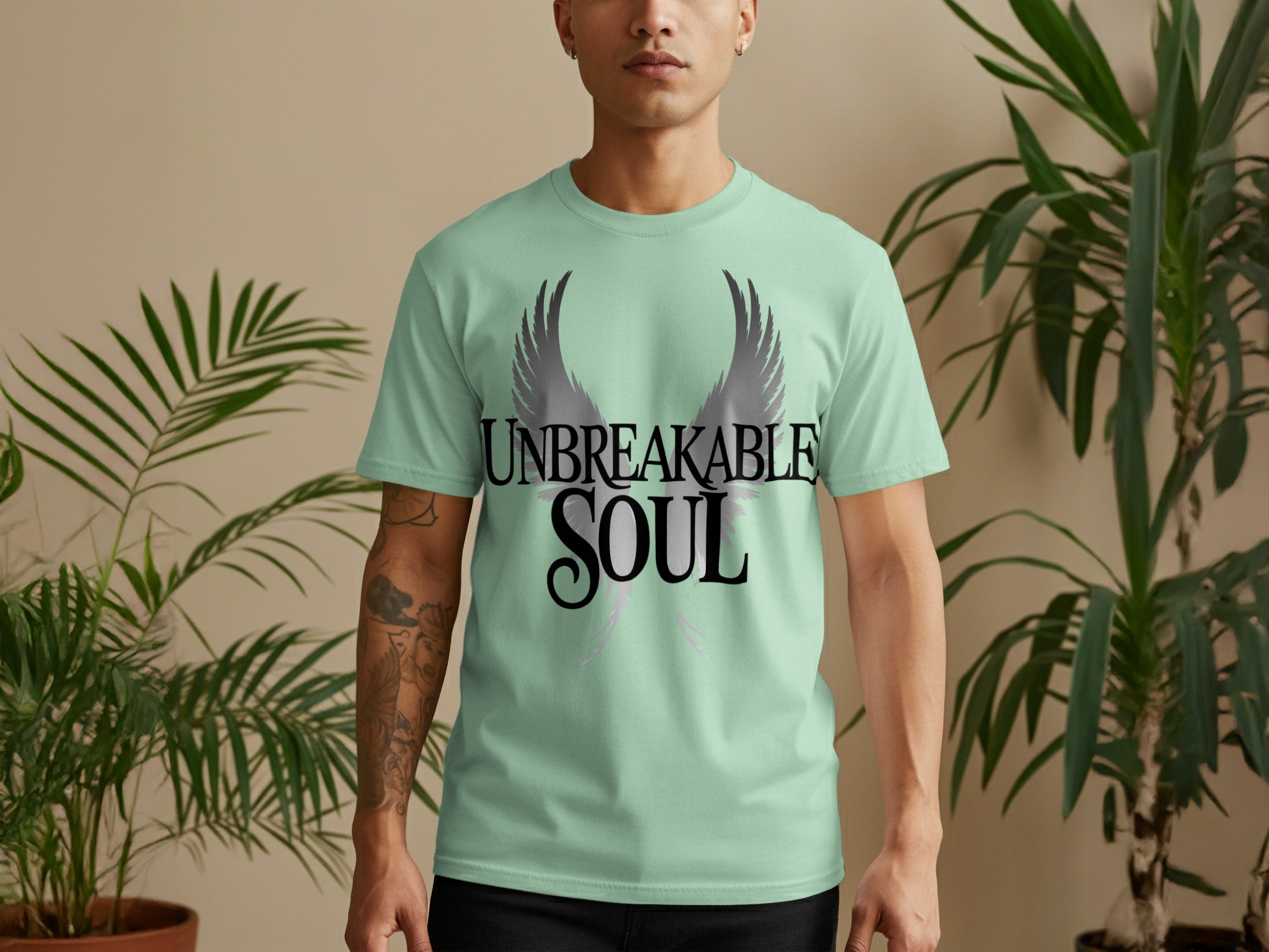 Unbreakable Soul T-shirt with Angel Wings Design