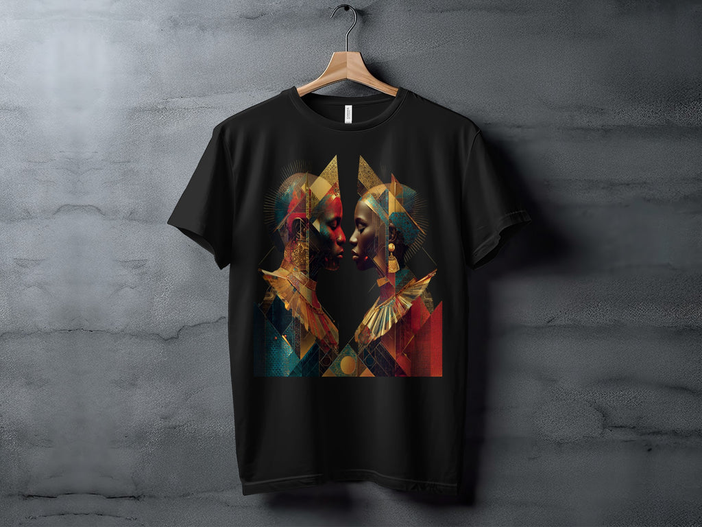Bold Geometric Portrait Design T-Shirt