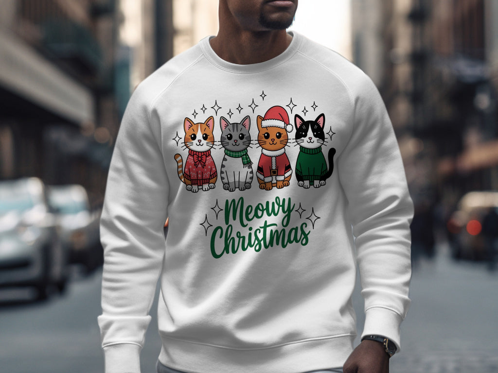 Meowy Christmas Cute Cats Sweater perfect for Holidays