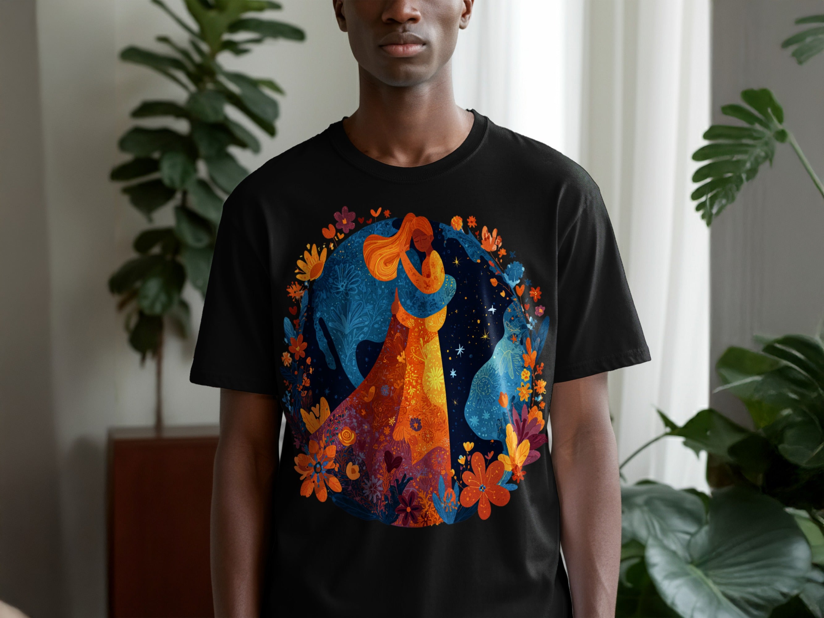 Colorful Artistic Design Black T-shirt product