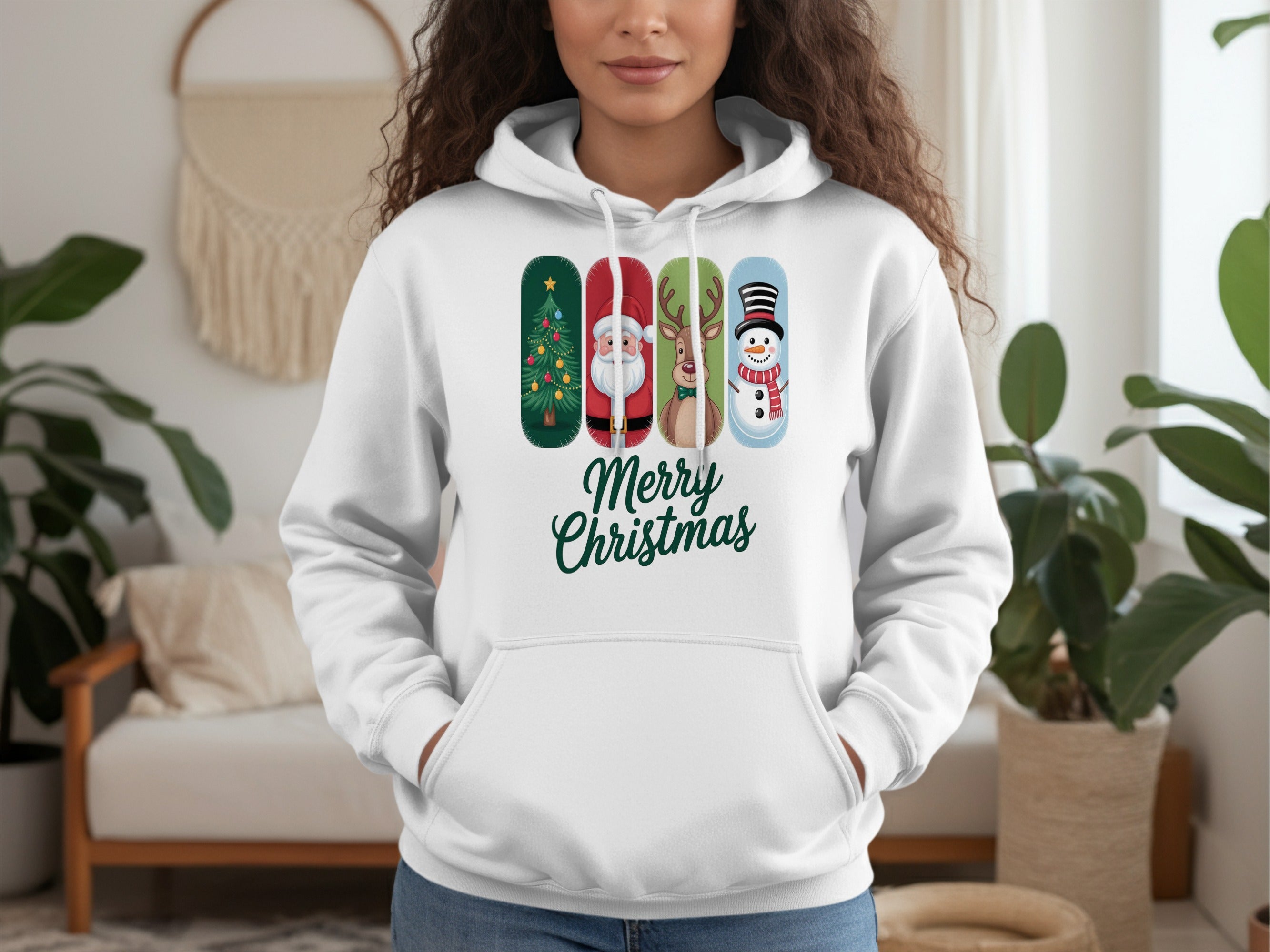 Merry Christmas Festive Print Hoodie