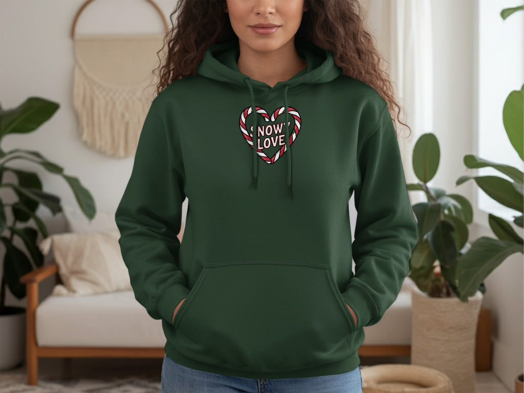 Heart Shaped NOW LOVE Hoodie With Candy Cane Stripes