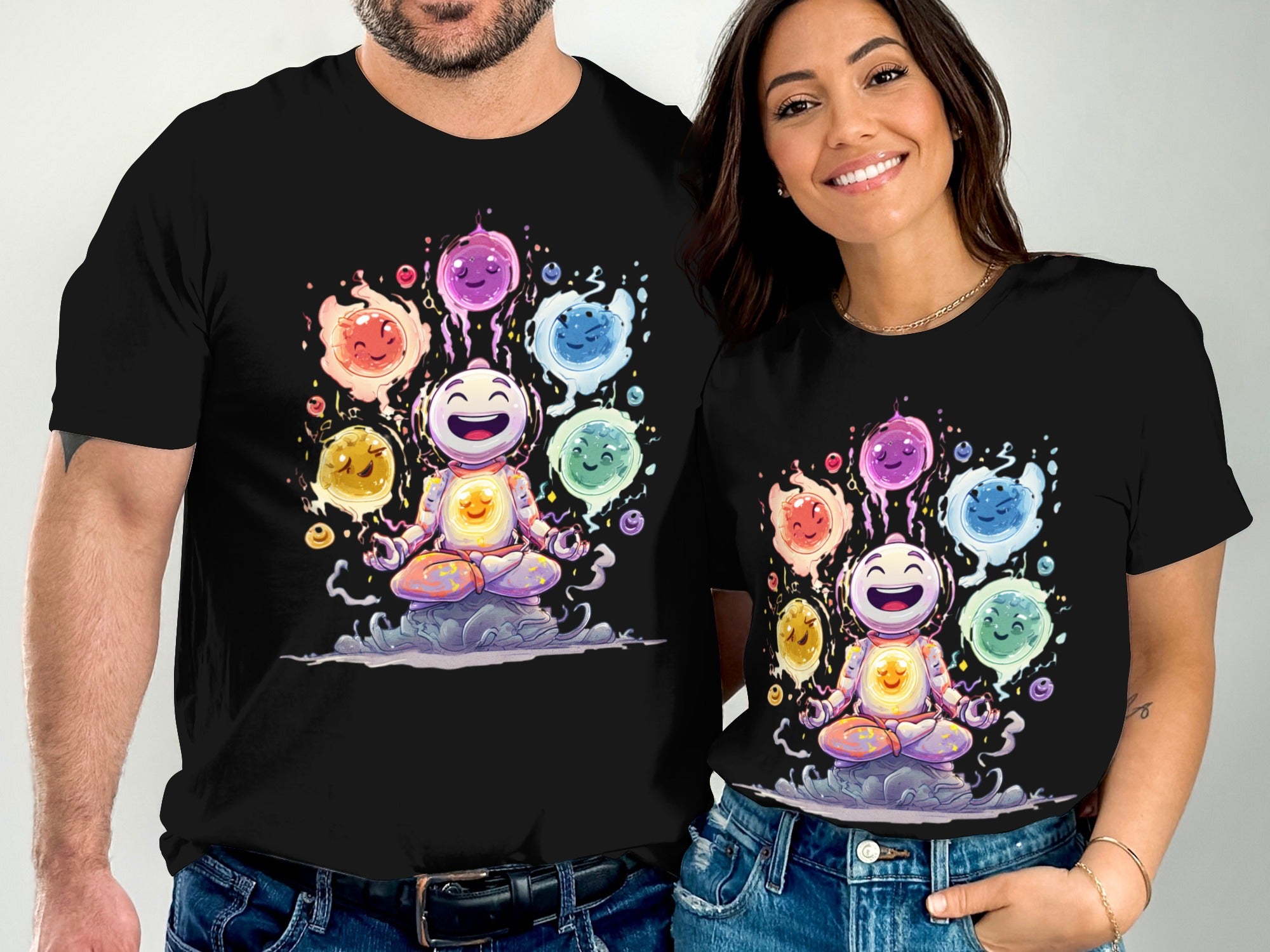 Meditating Character with Colorful Orbs T-Shirt