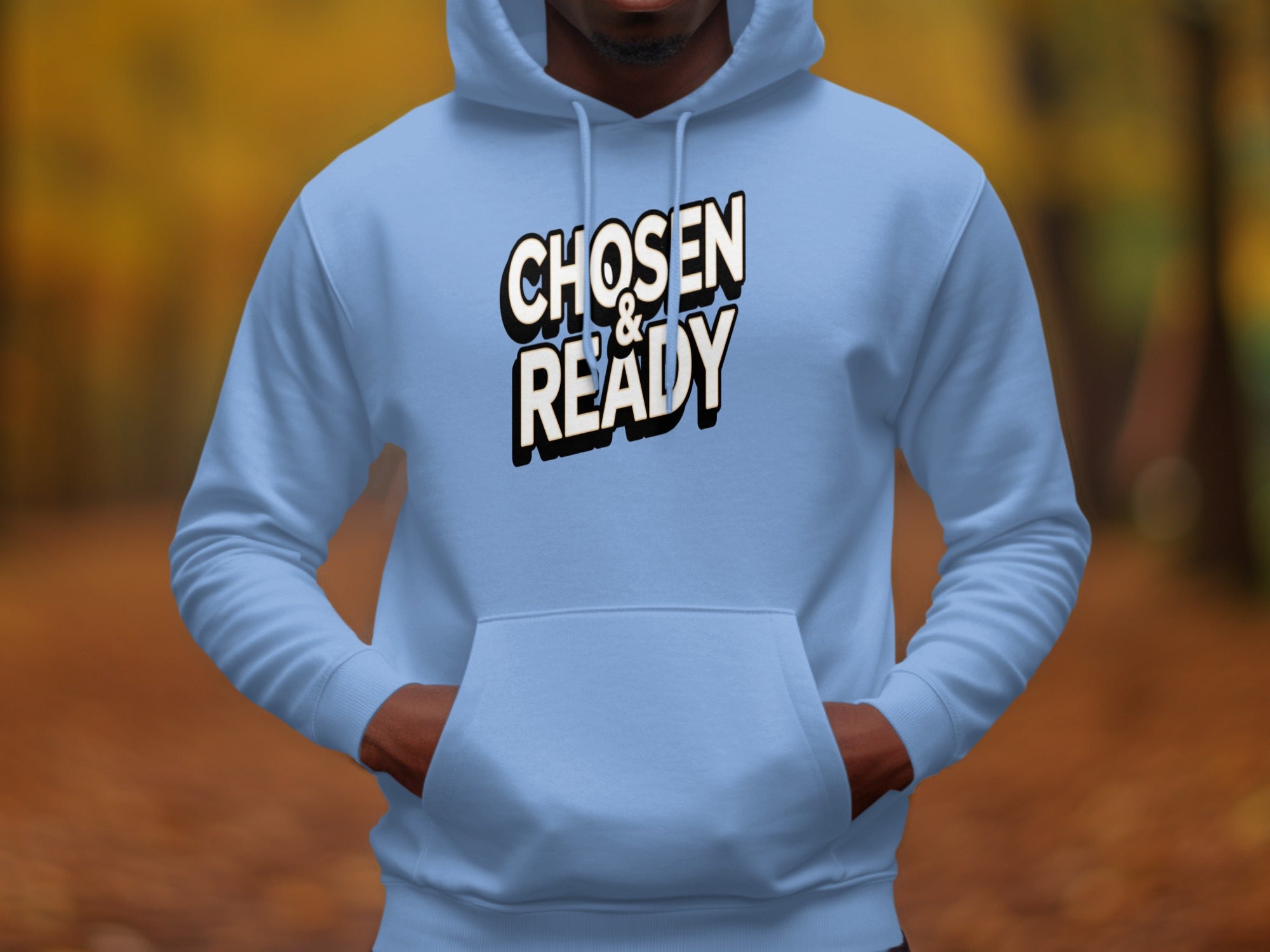 Chosen & Ready Statement Hoodie in Light Blue Color