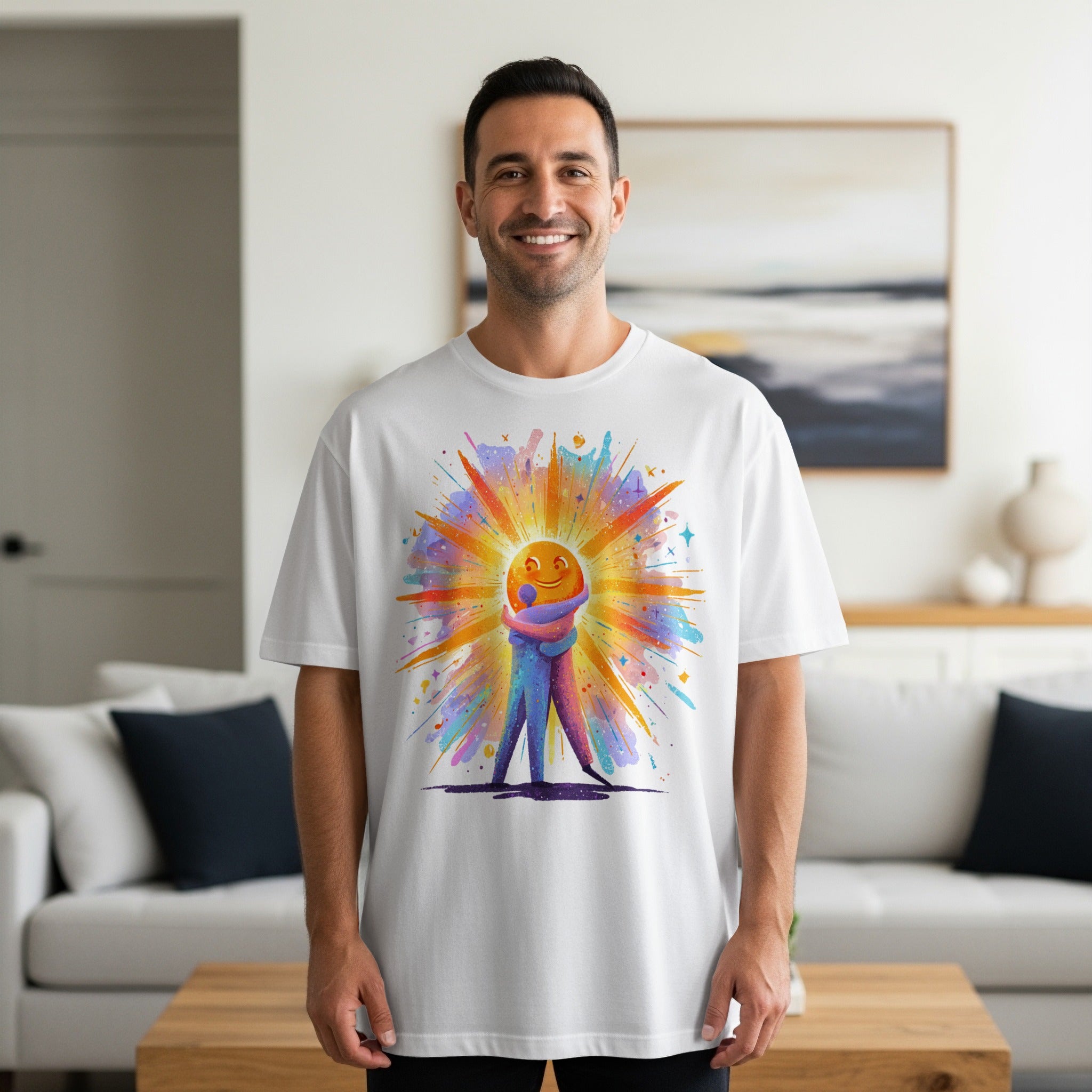 Vibrant Starburst Artwork Graphic T-Shirt