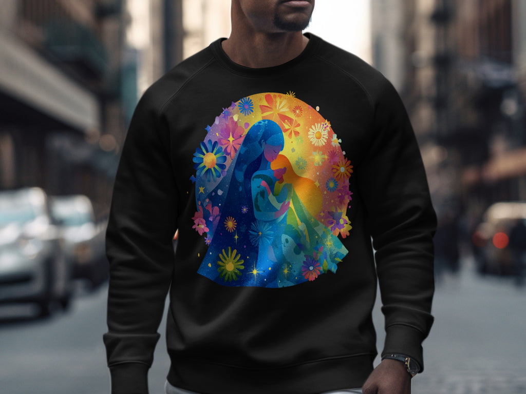 Vibrant Artistic Mother and Child Design Apparel Product