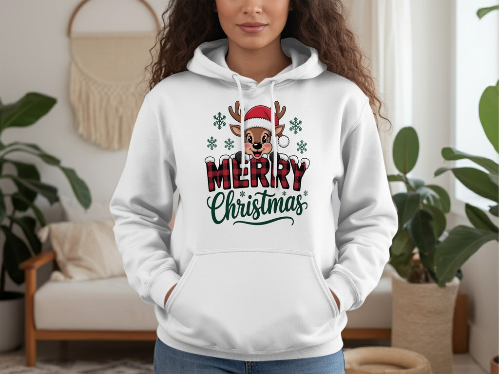 Merry Christmas Reindeer Design Hoodie Product