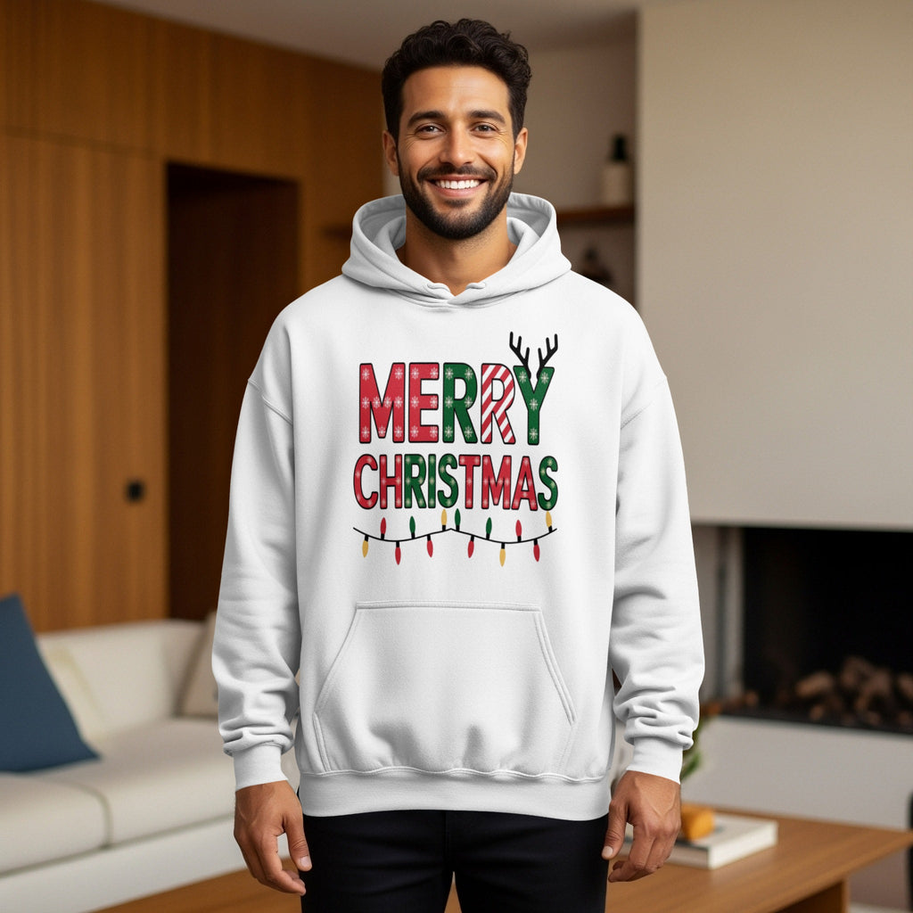 Merry Christmas with Lights Design Hoodie