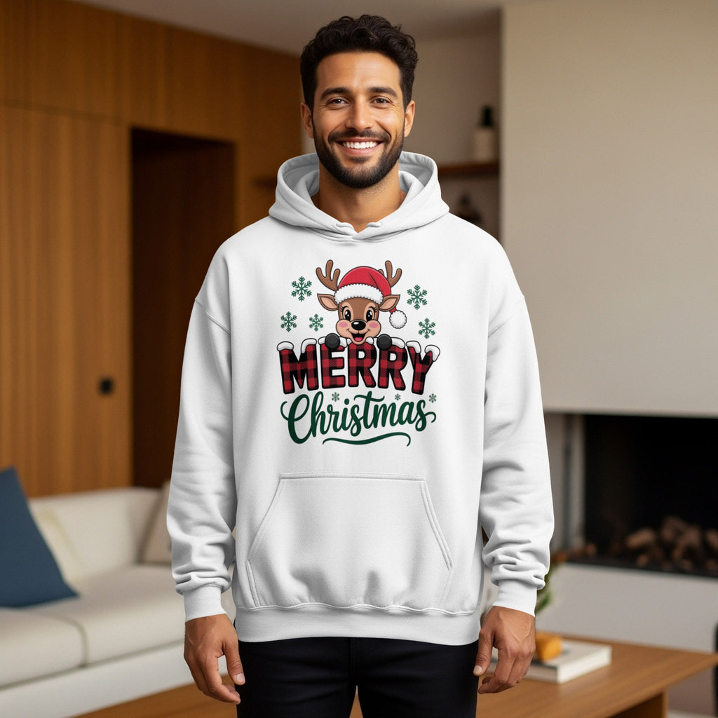 Merry Christmas Reindeer Santa Hoodie