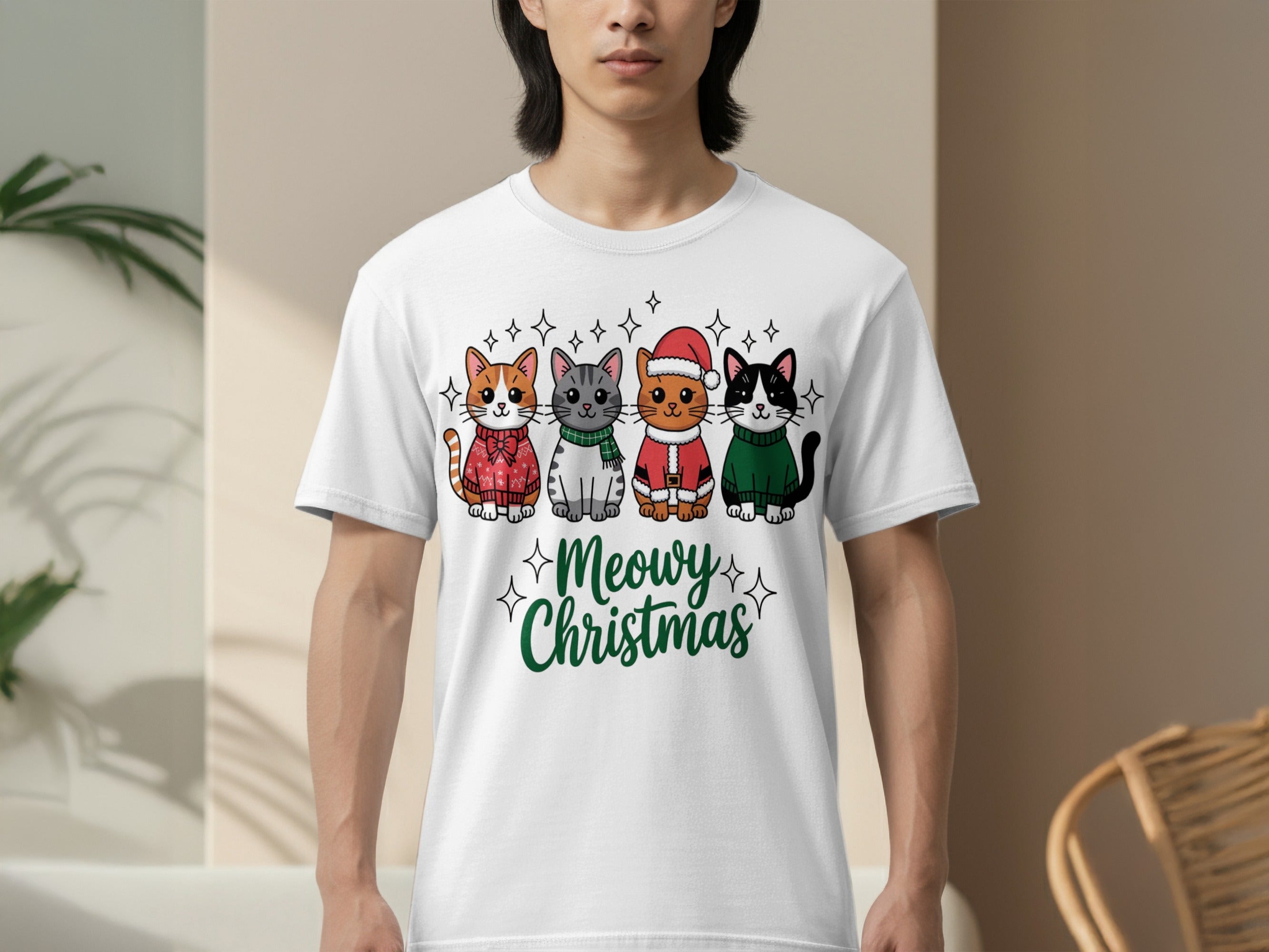 Meowy Christmas Cat Lover Holiday T-shirt