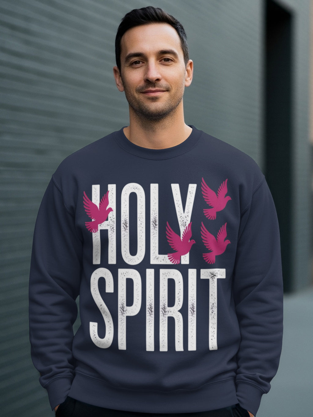 Holy Spirit with Flying Birds Design Sweatshirt
