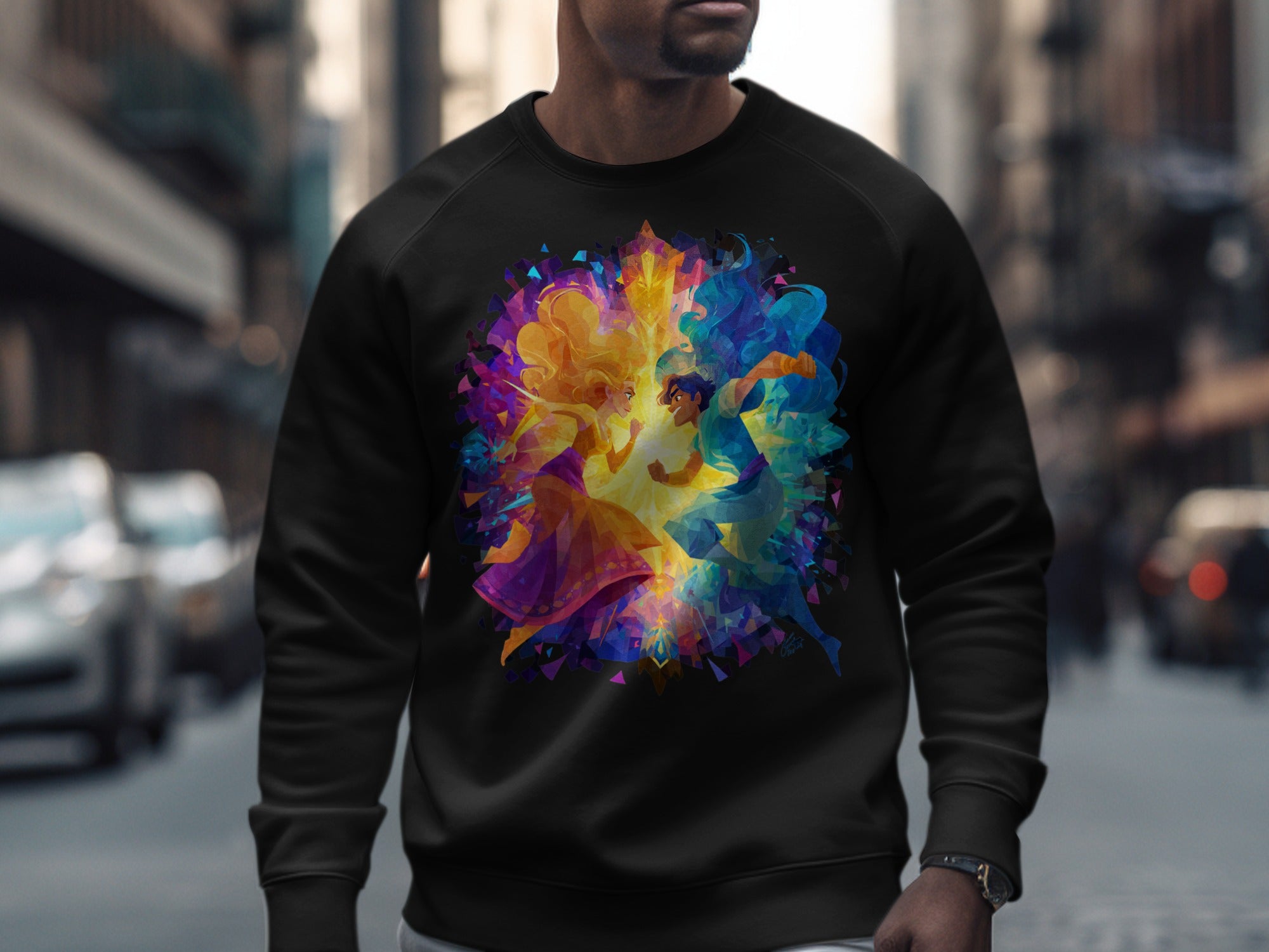 Vivid abstract dance graphic long sleeve shirt product