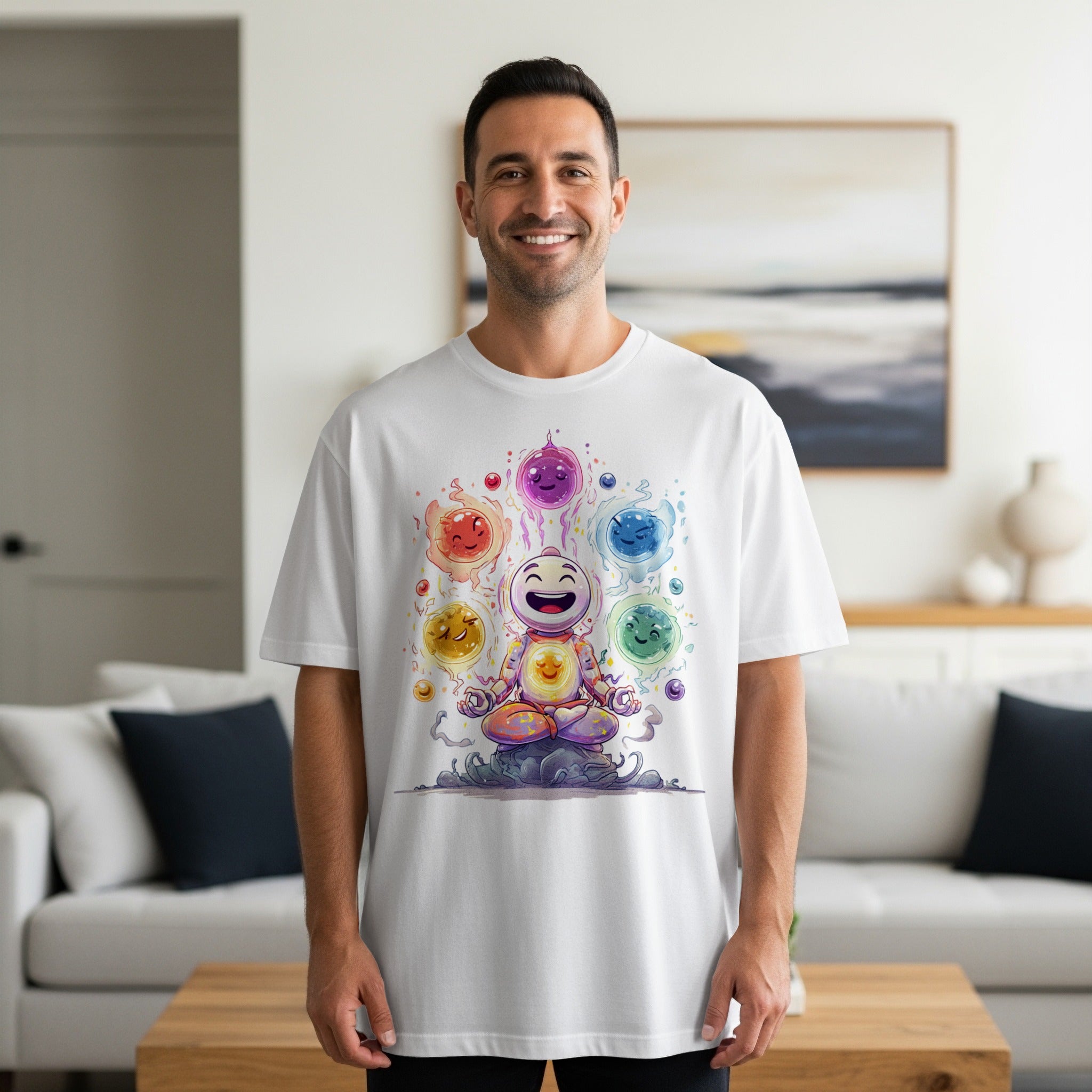 Colorful Chakra Themed Mindful Happiness Shirt