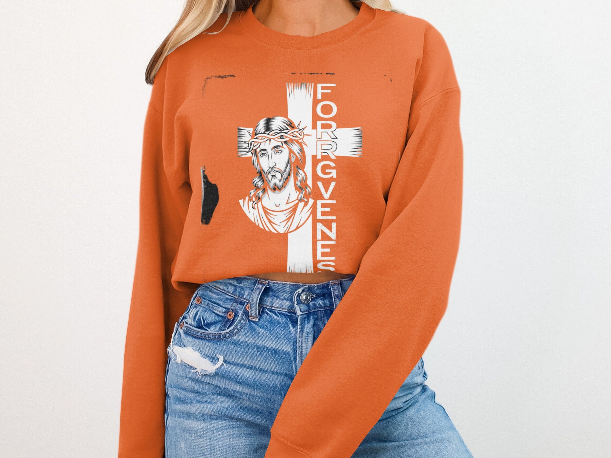 Jesus Graphic Forgiveness Text Sweatshirt