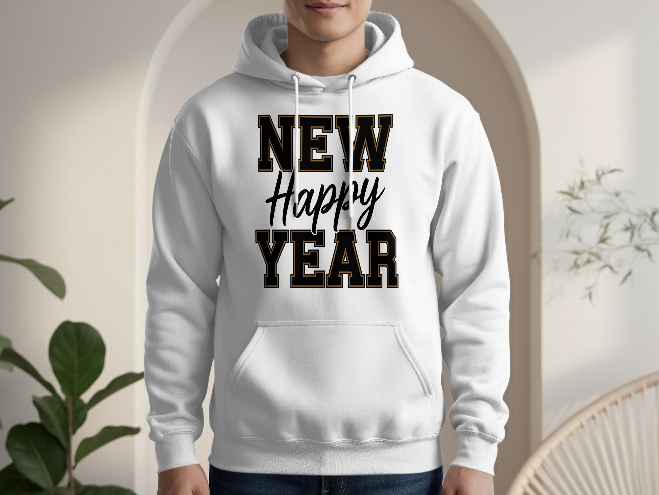 NEW Happy YEAR Hooded Sweatshirt for Festive Celebrations