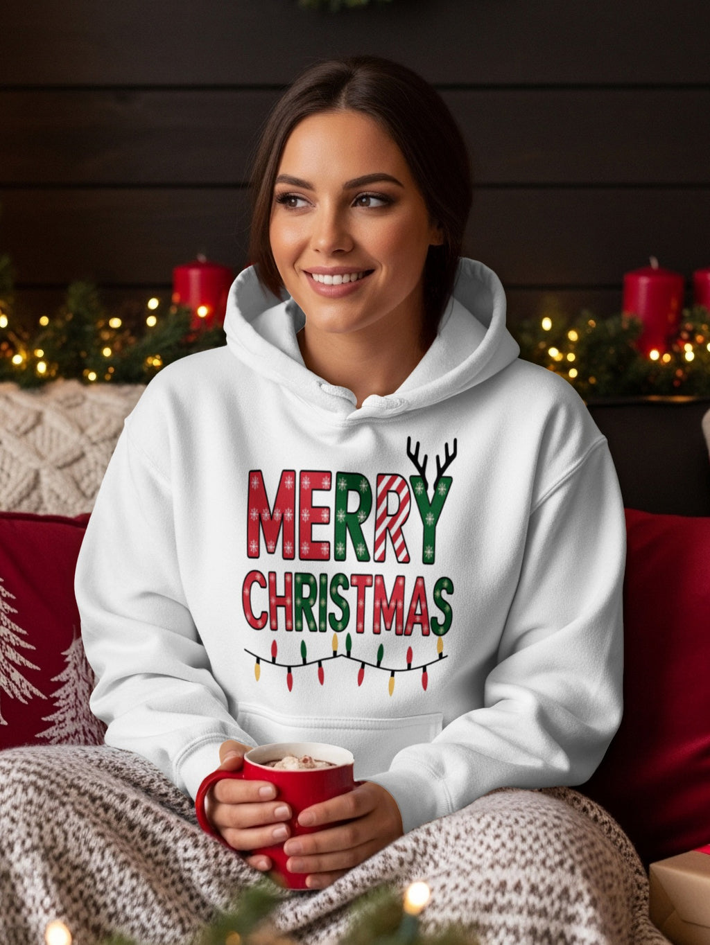 Festive Merry Christmas Holiday Hoodie