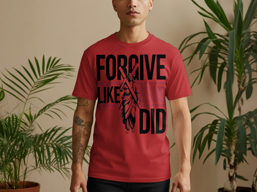 Forgive Like Jesus Did Graphic Red T-Shirt