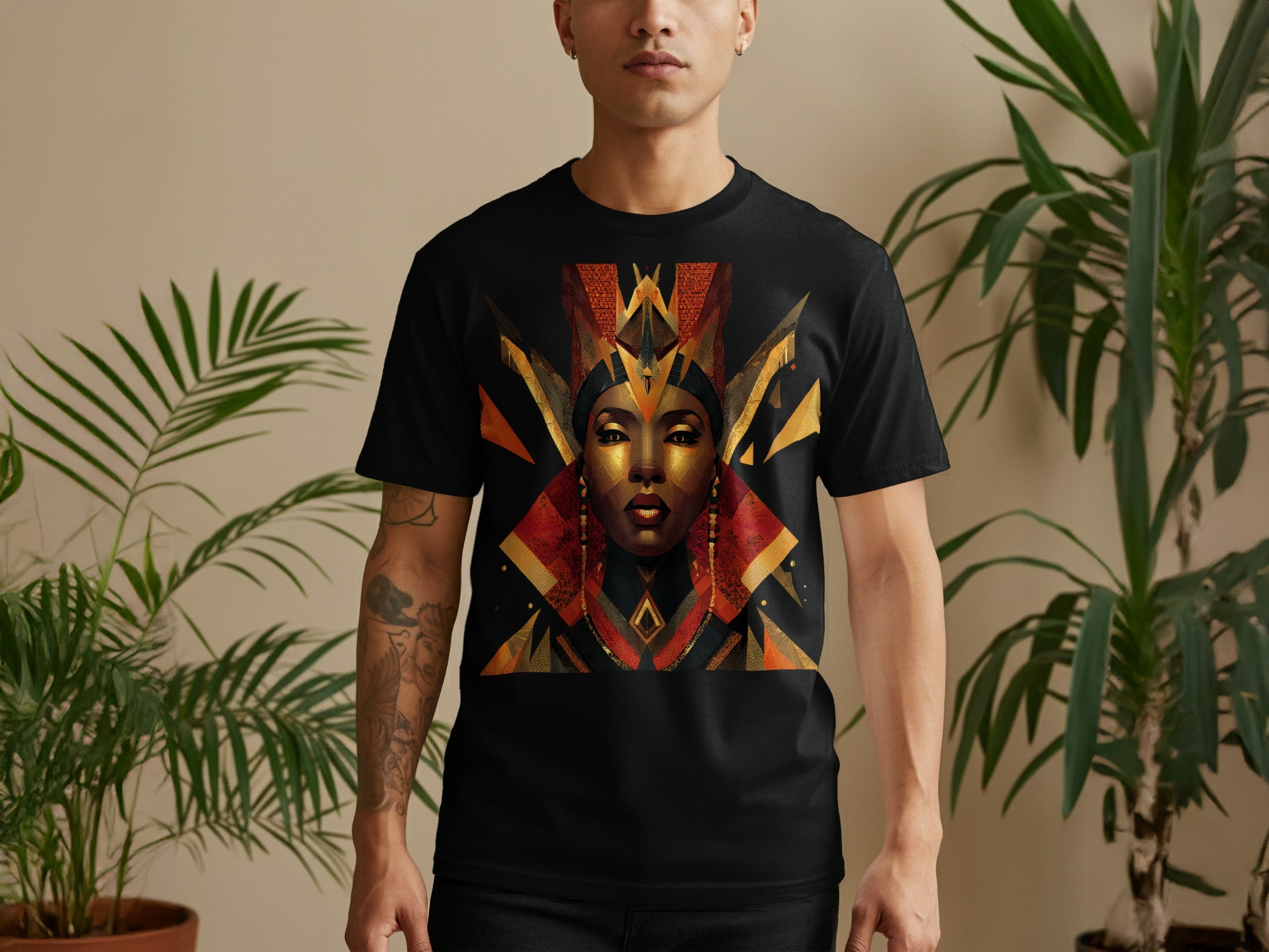 Vibrant African Queen Artistic Graphic T-Shirt