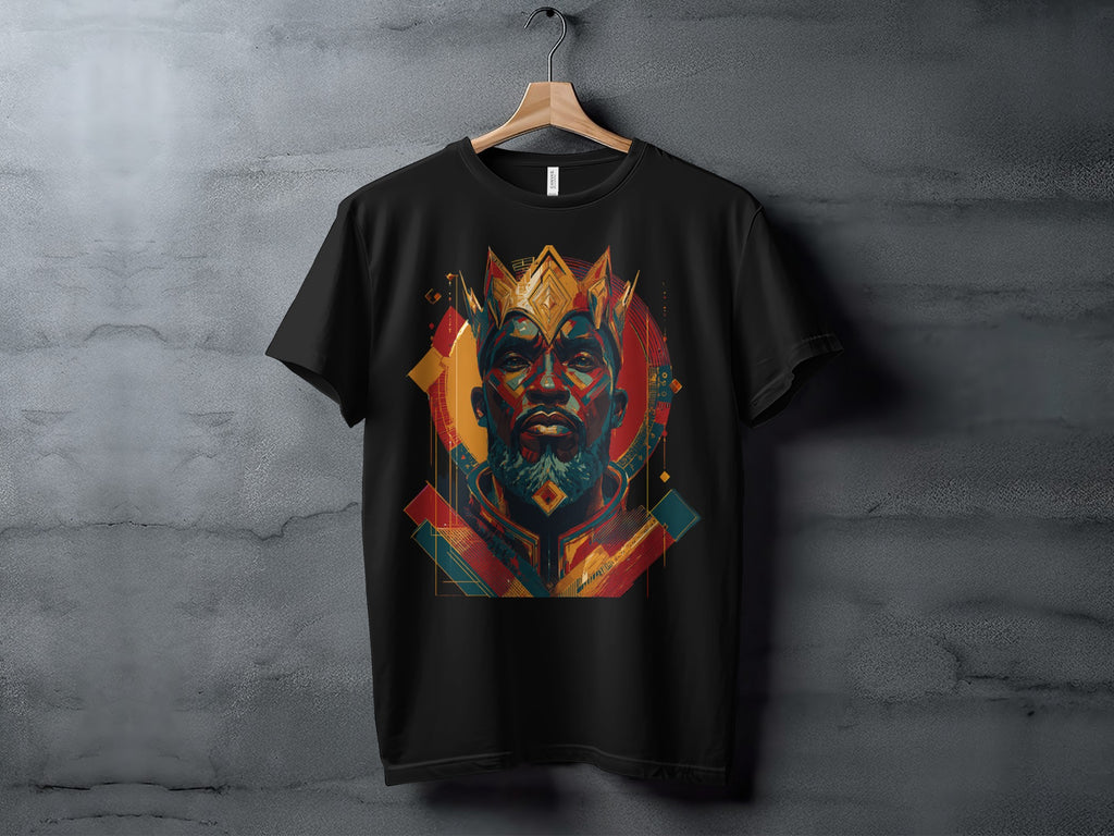 Regal Abstract King Portrait Graphic Shirt