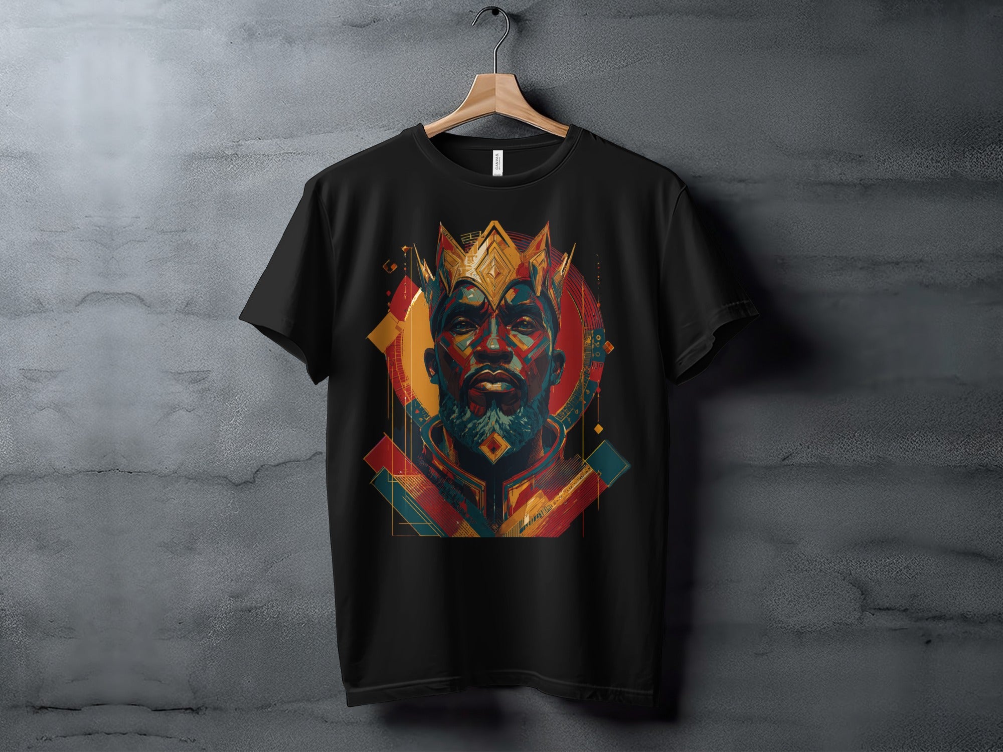 Regal Abstract King Portrait Graphic Shirt