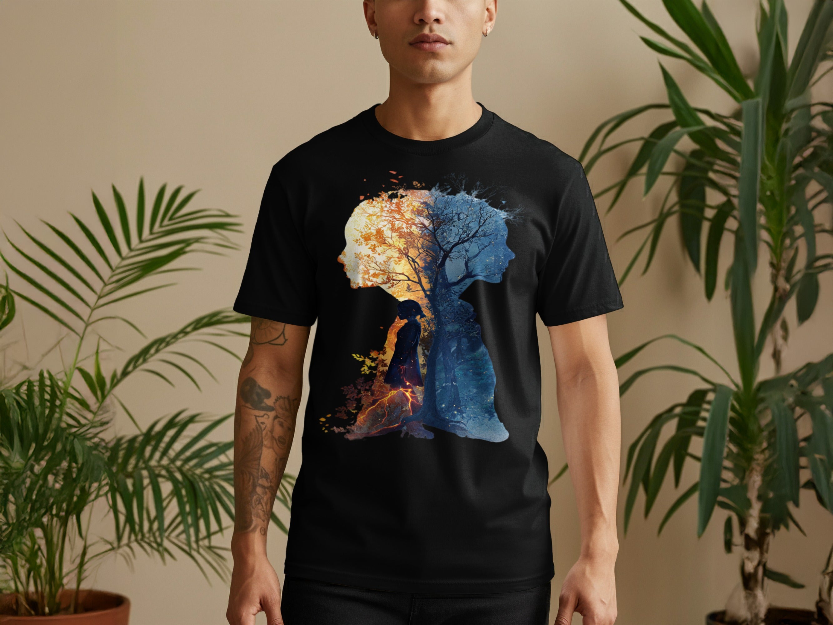 Double Exposure Autumn and Winter Themed Graphic product