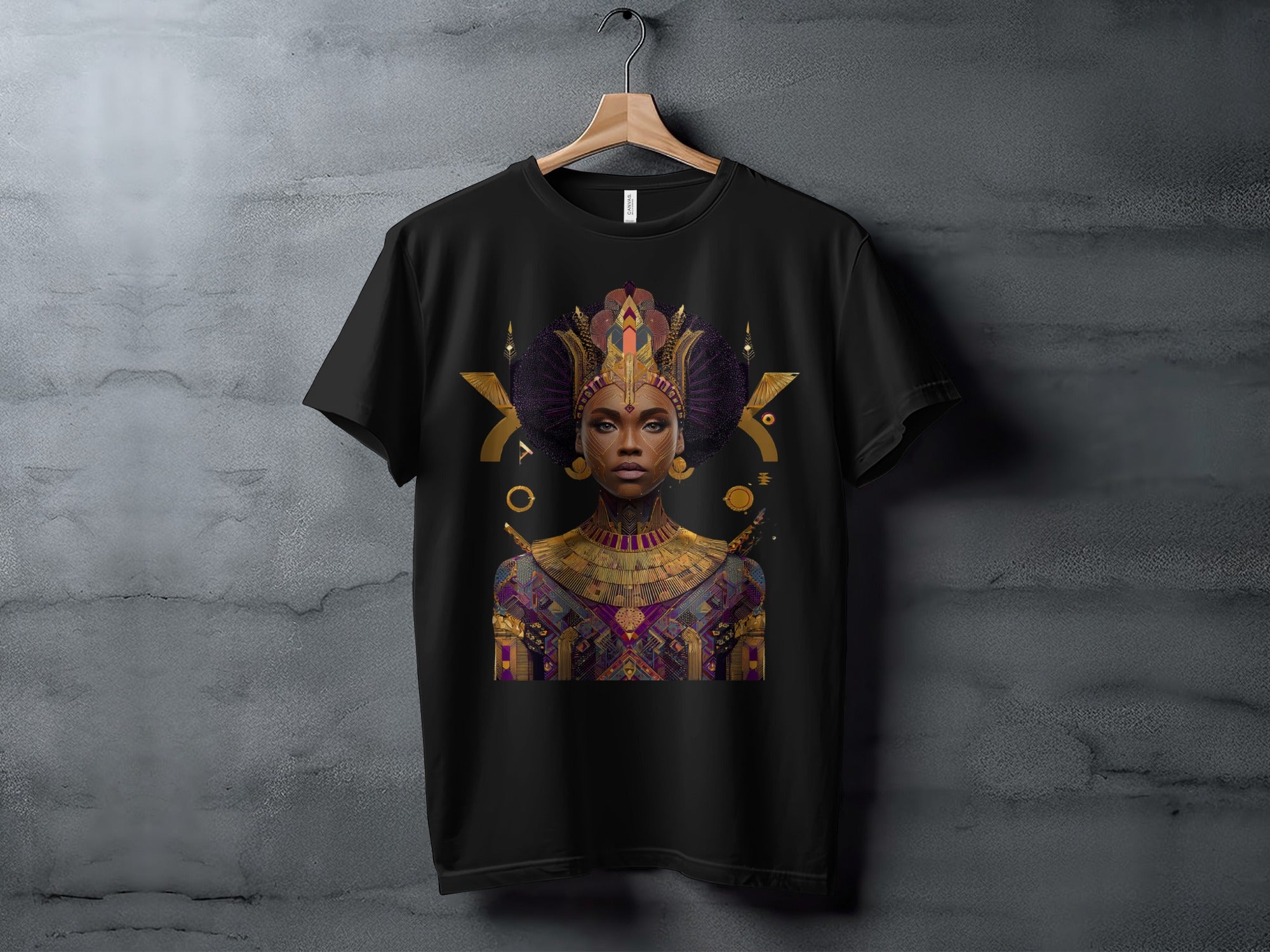 Vibrant Queen Portrait Graphic Tee Stunning Visual Shirt