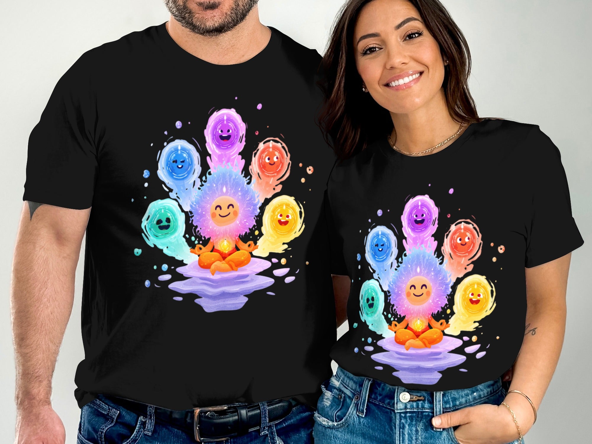 Colorful Happy Faces Handprint Art T-Shirt