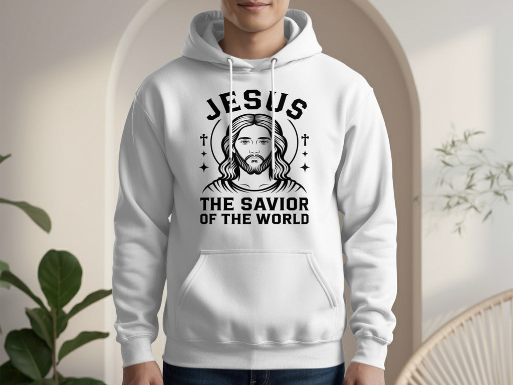 JESUS THE SAVIOR OF THE WORLD printed hoodie