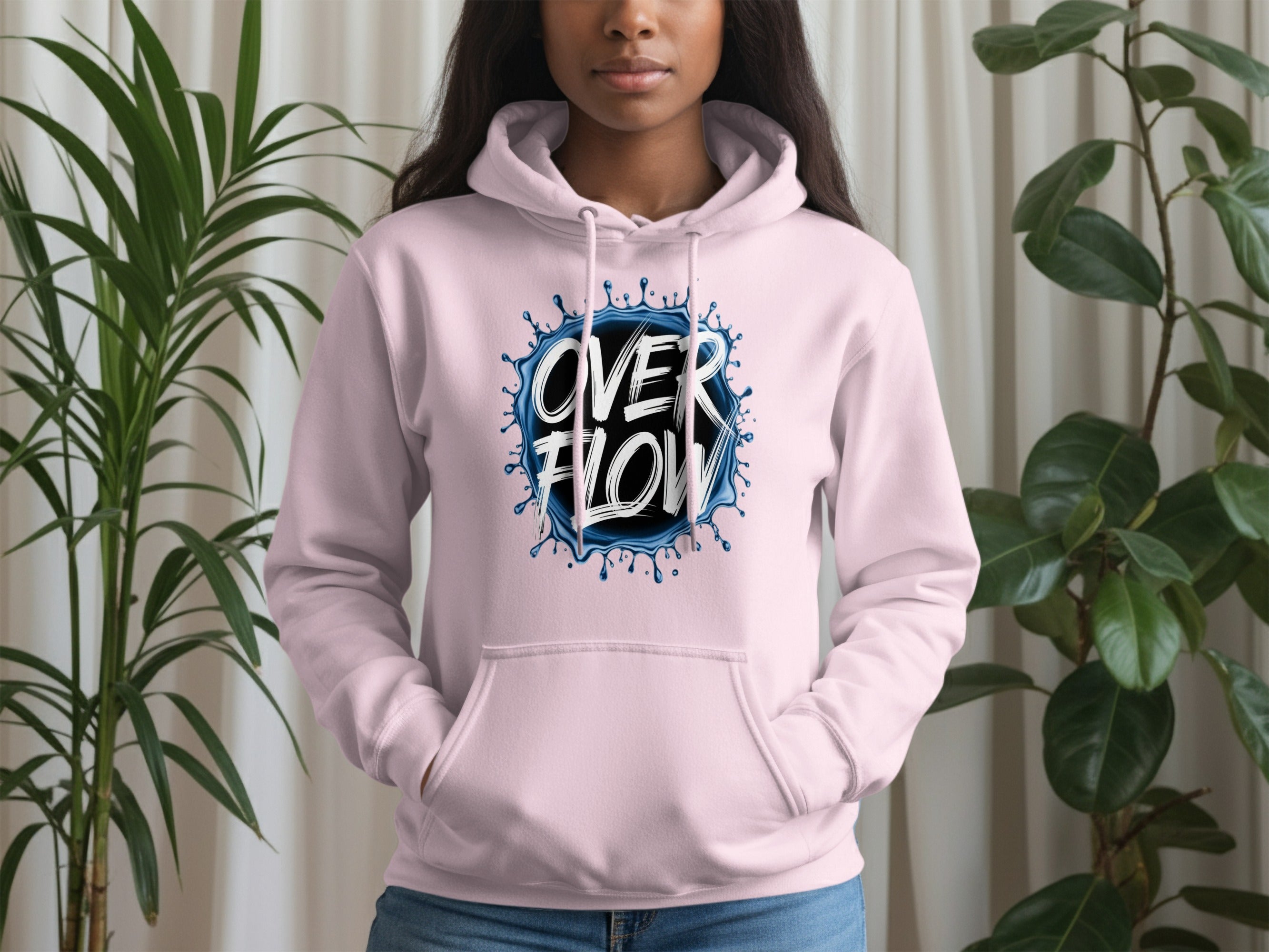 Overflow Graphic Hoodie Sweatshirt for Casual Wear
