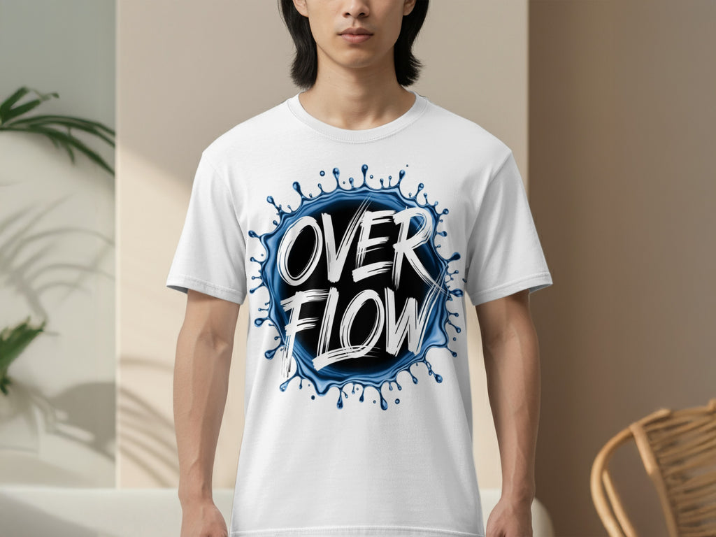 Bold Artistic Overflow Design for Casual T-Shirt Wear