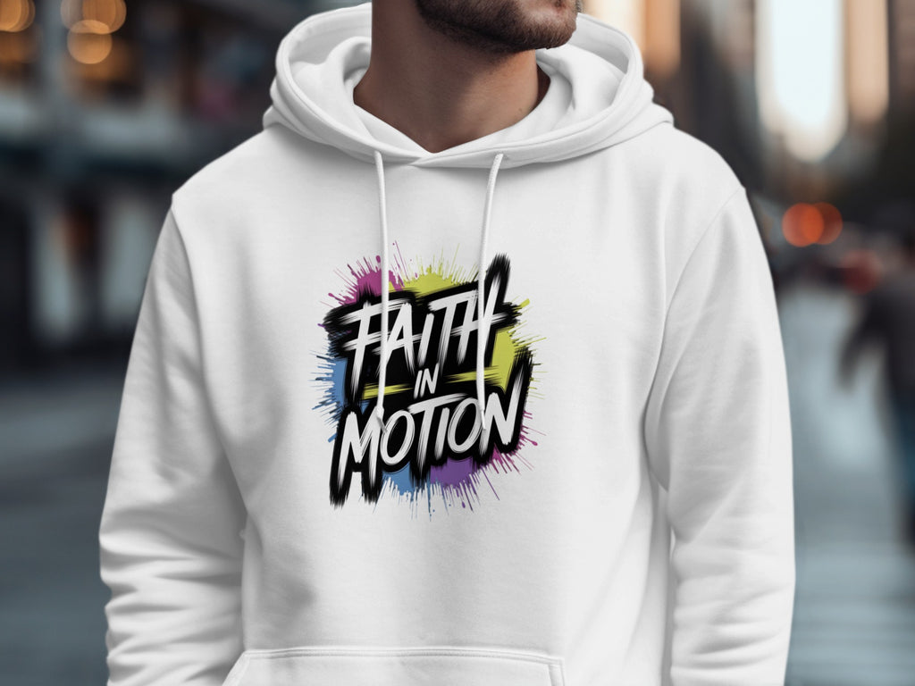 Faith in Motion White Hoodie Casual Product