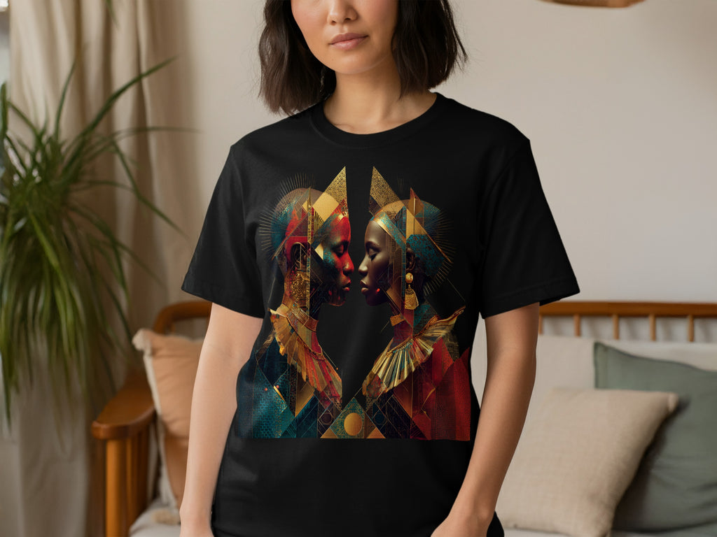 Colorful Geometric Portrait Design Graphic T-Shirt