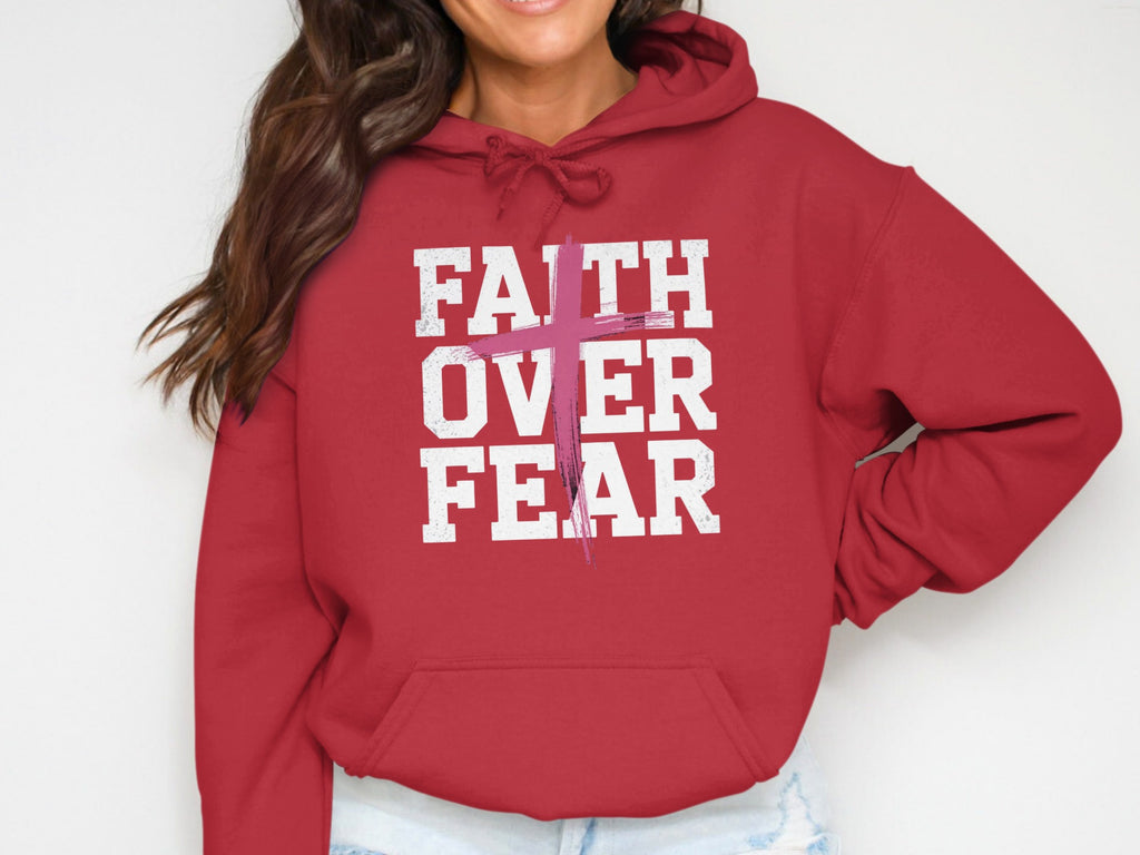 Faith Over Fear Graphic Hoodie For Everyday Wear