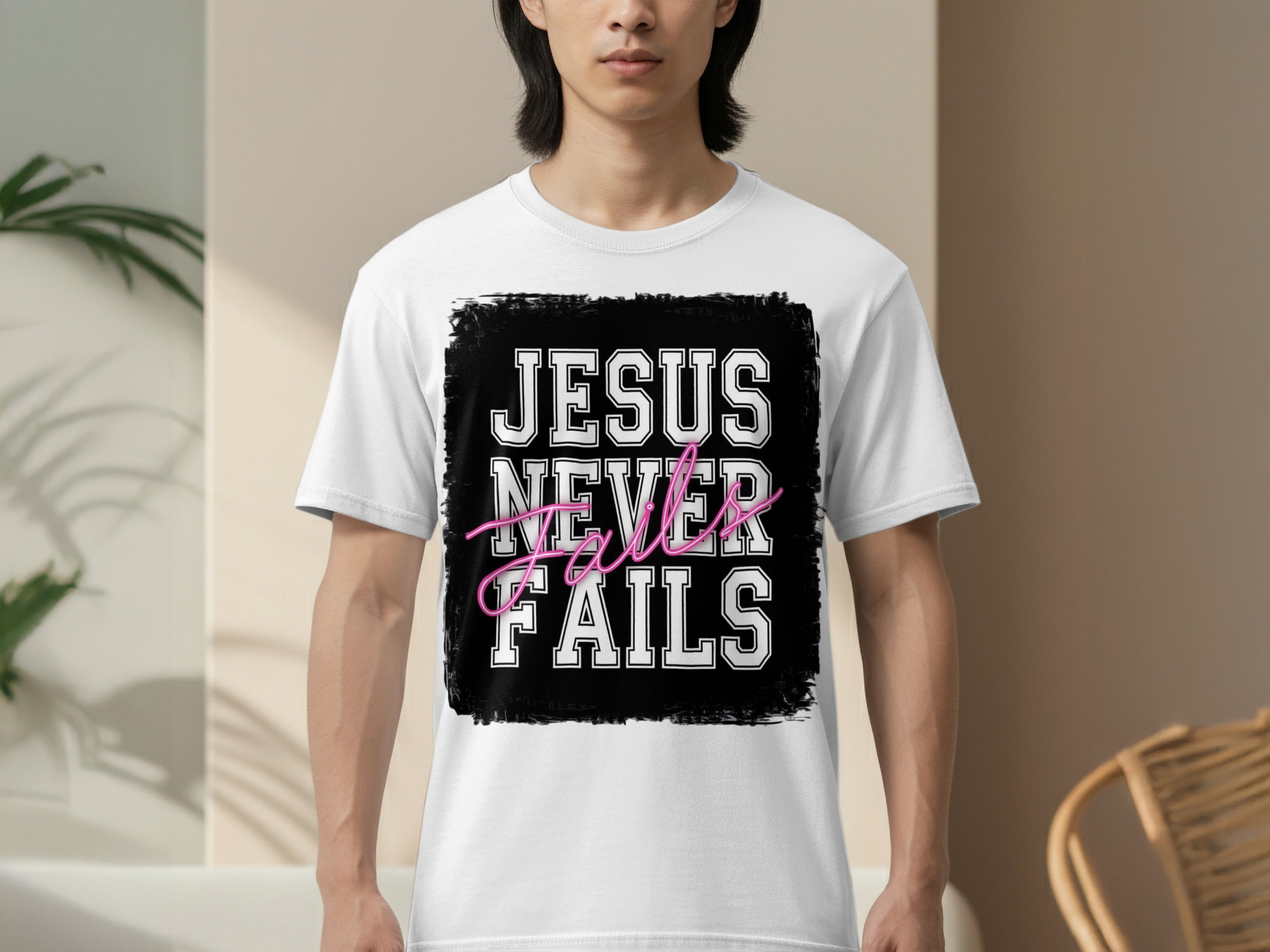 Jesus Never Fails Christian Inspirational T-shirt