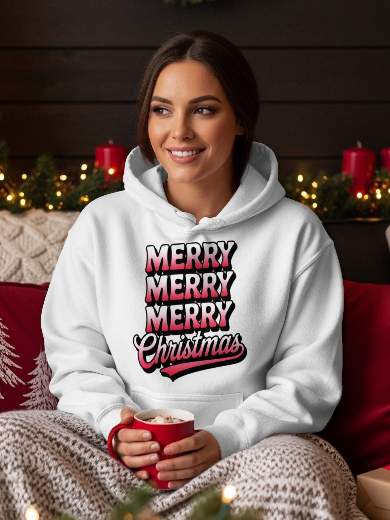 Merry Merry Merry Christmas Hoodie Holiday Sweater