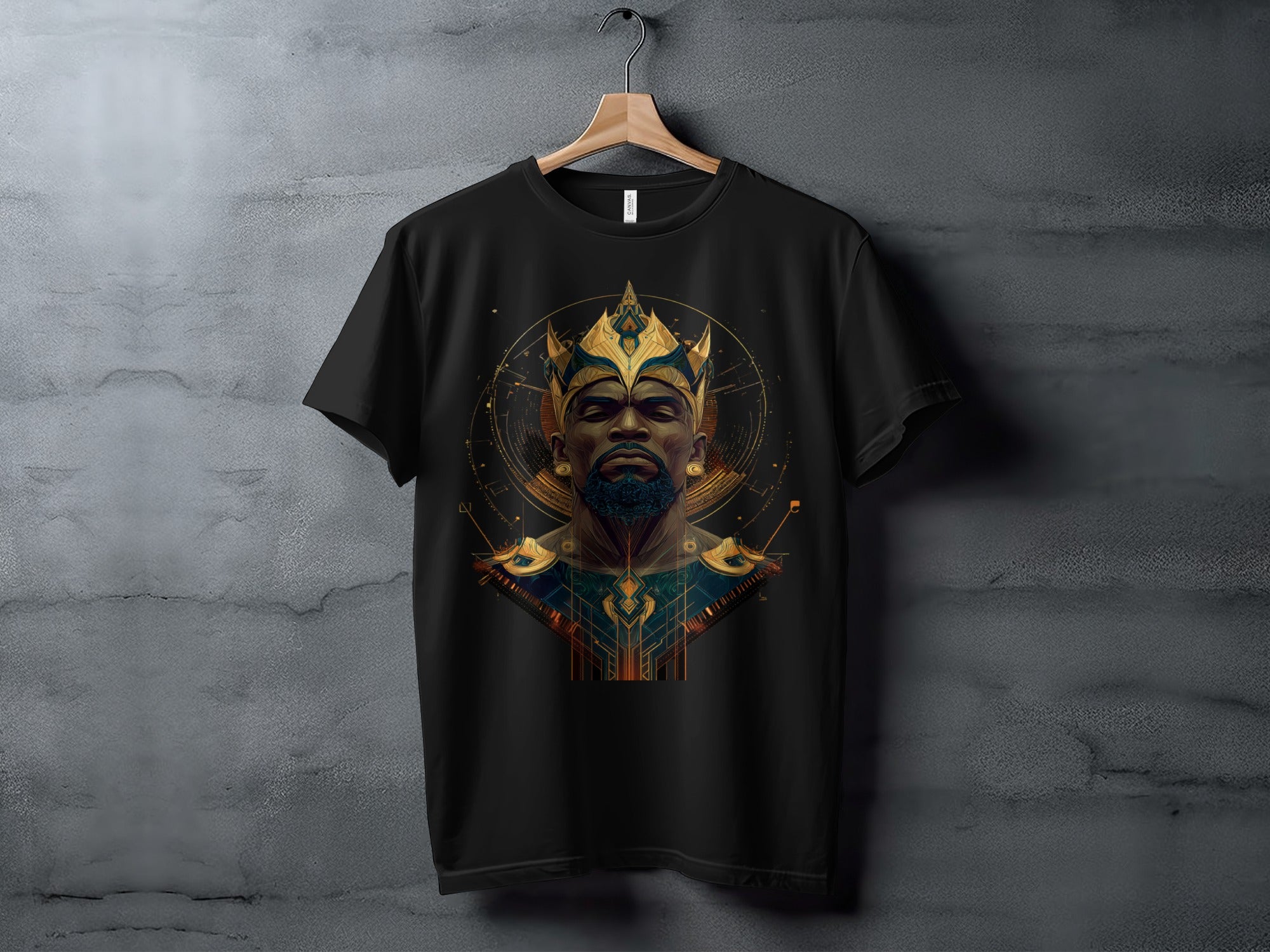 Golden Crowned Black King Artwork Tee