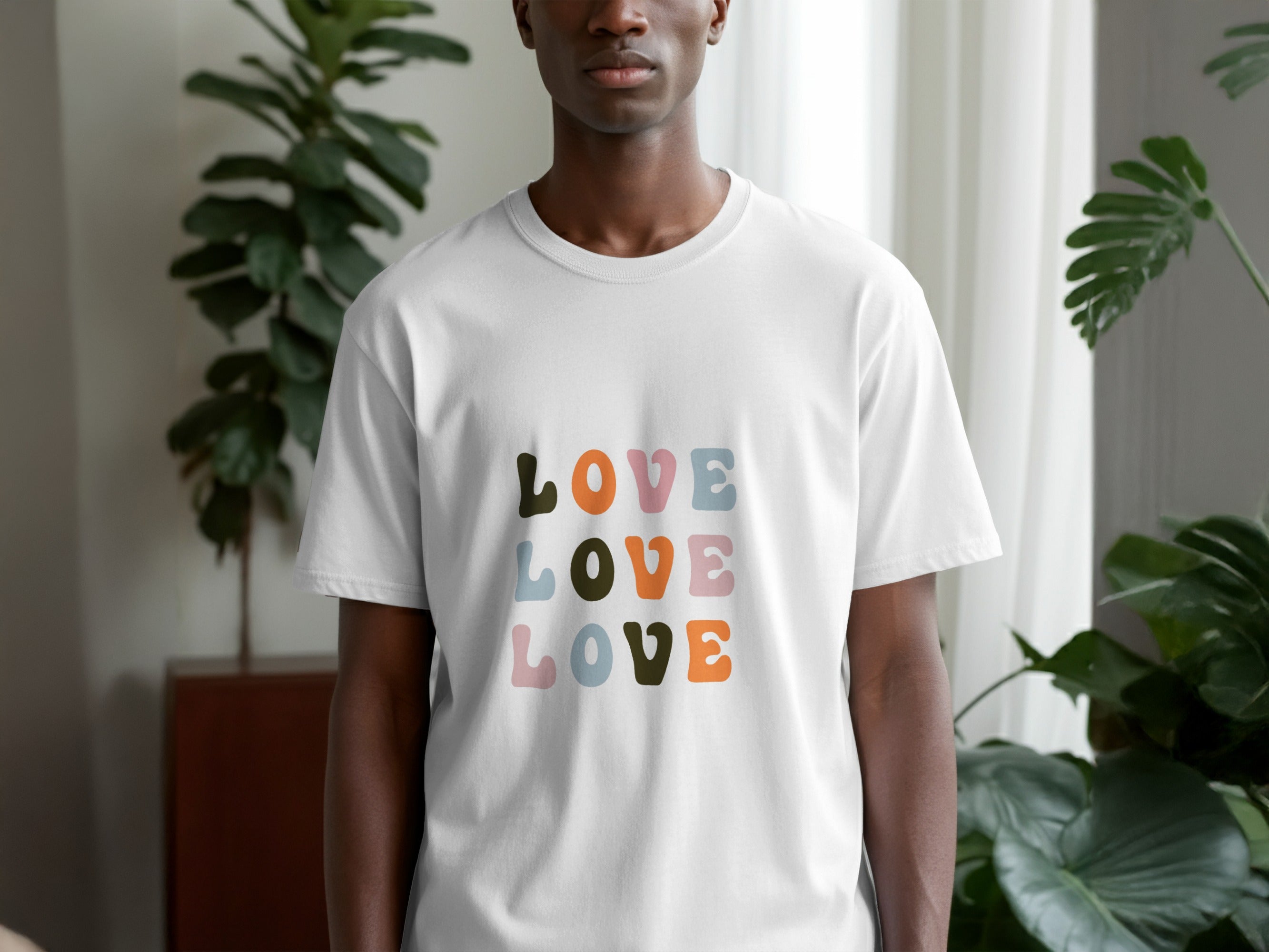 Colorful Love Text Design Unisex T-Shirt