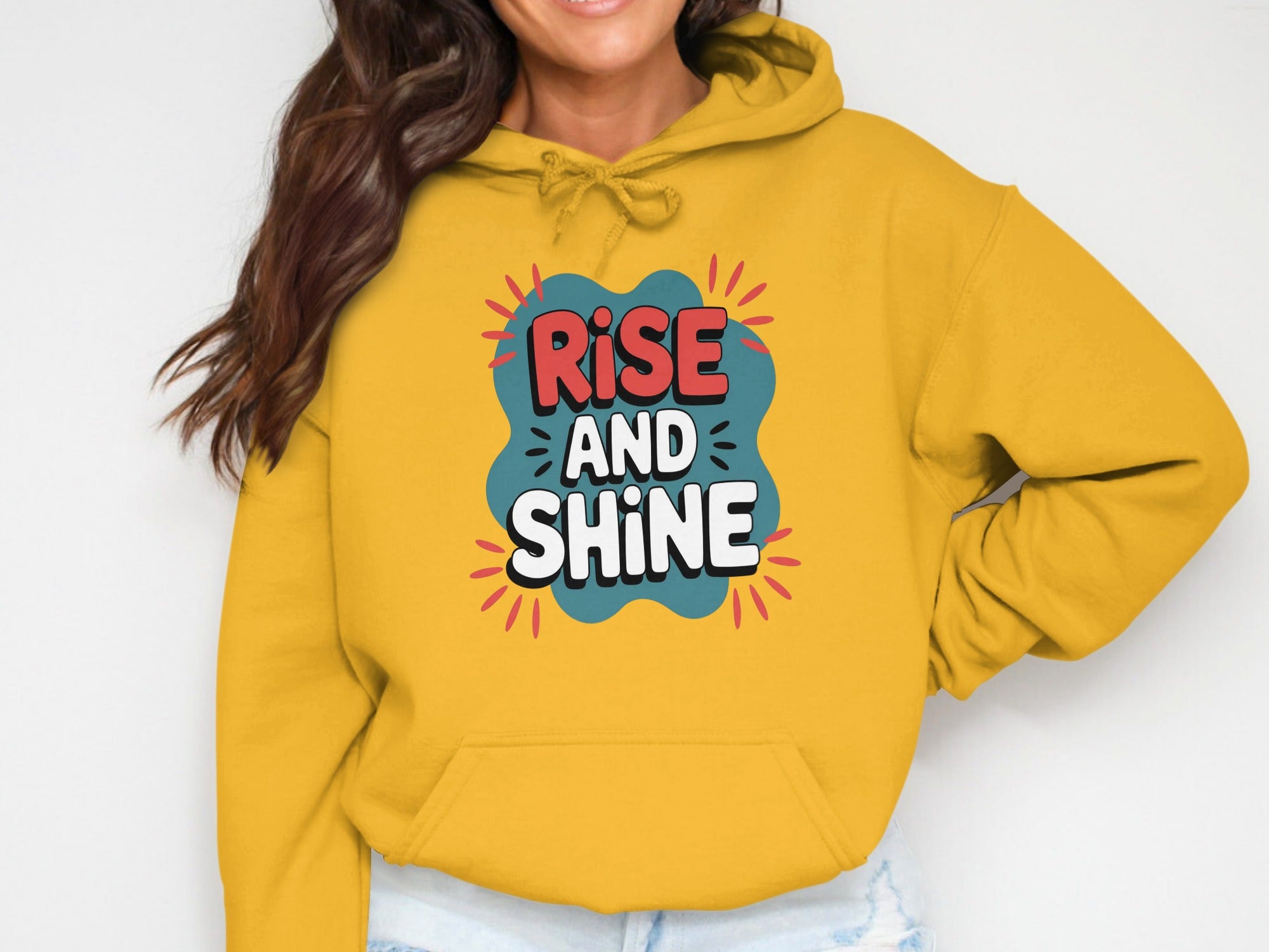 Rise and Shine Hoodie with Colorful Graphic Design