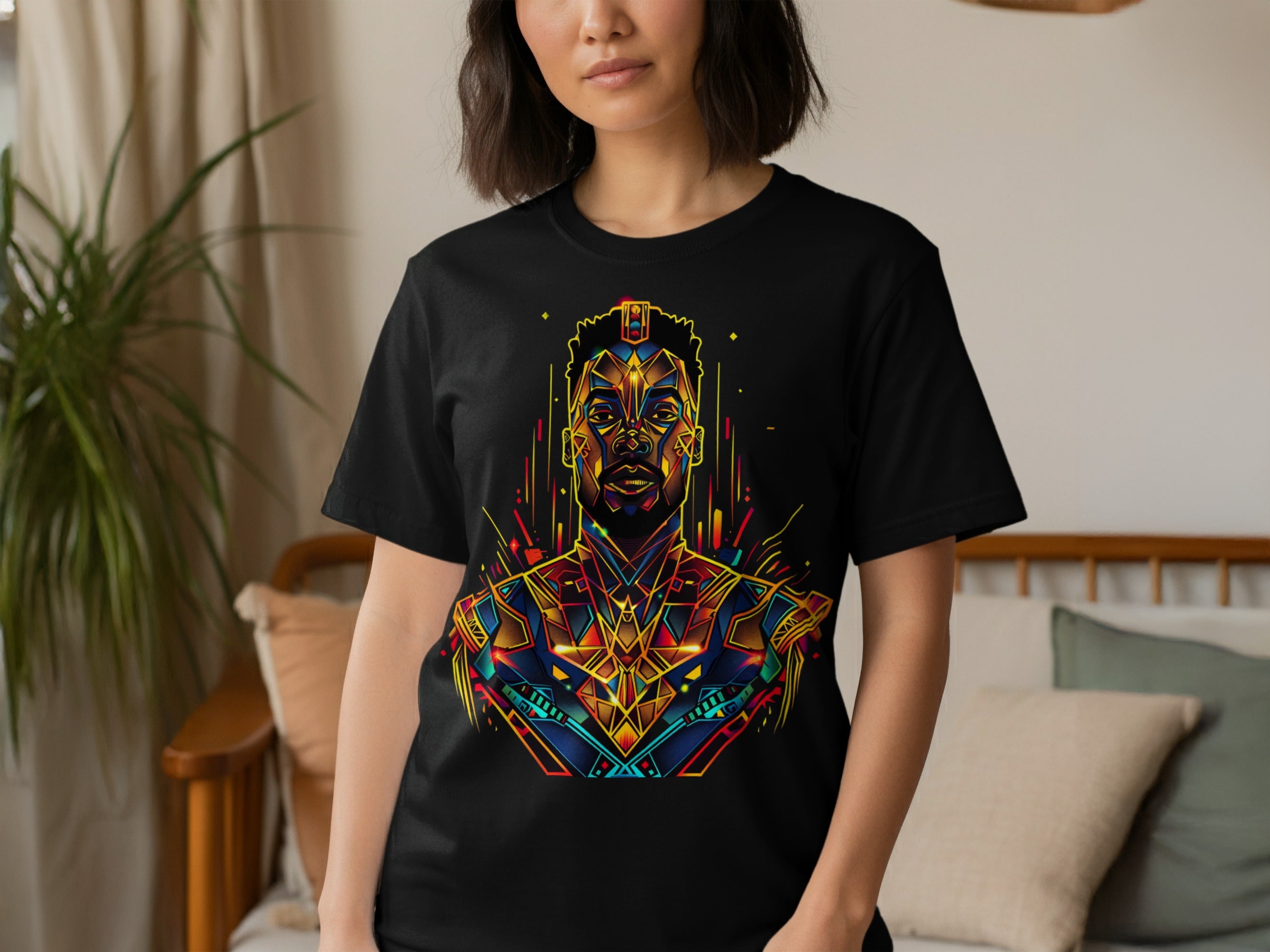 Vibrant Afro-Futuristic Themed Graphic Tee