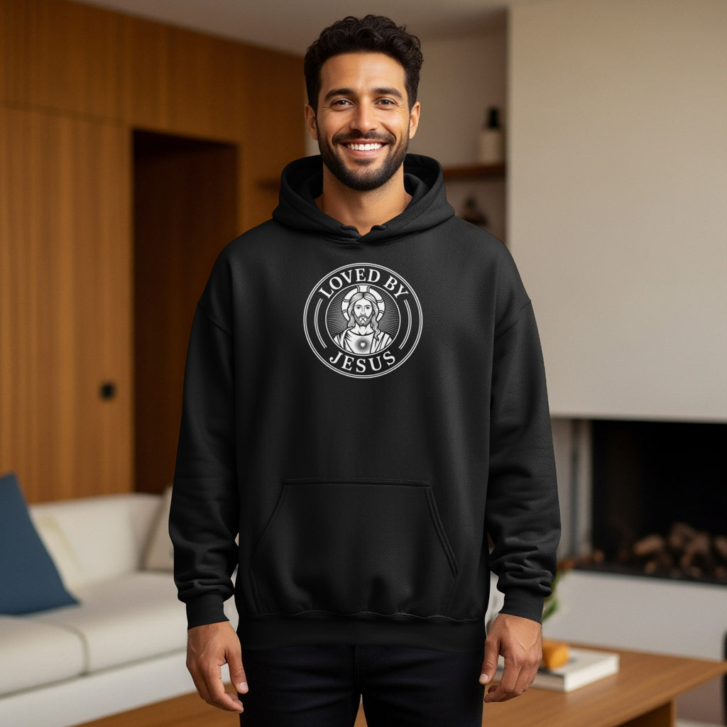 Loved By Jesus Hoodie with Graphic Design