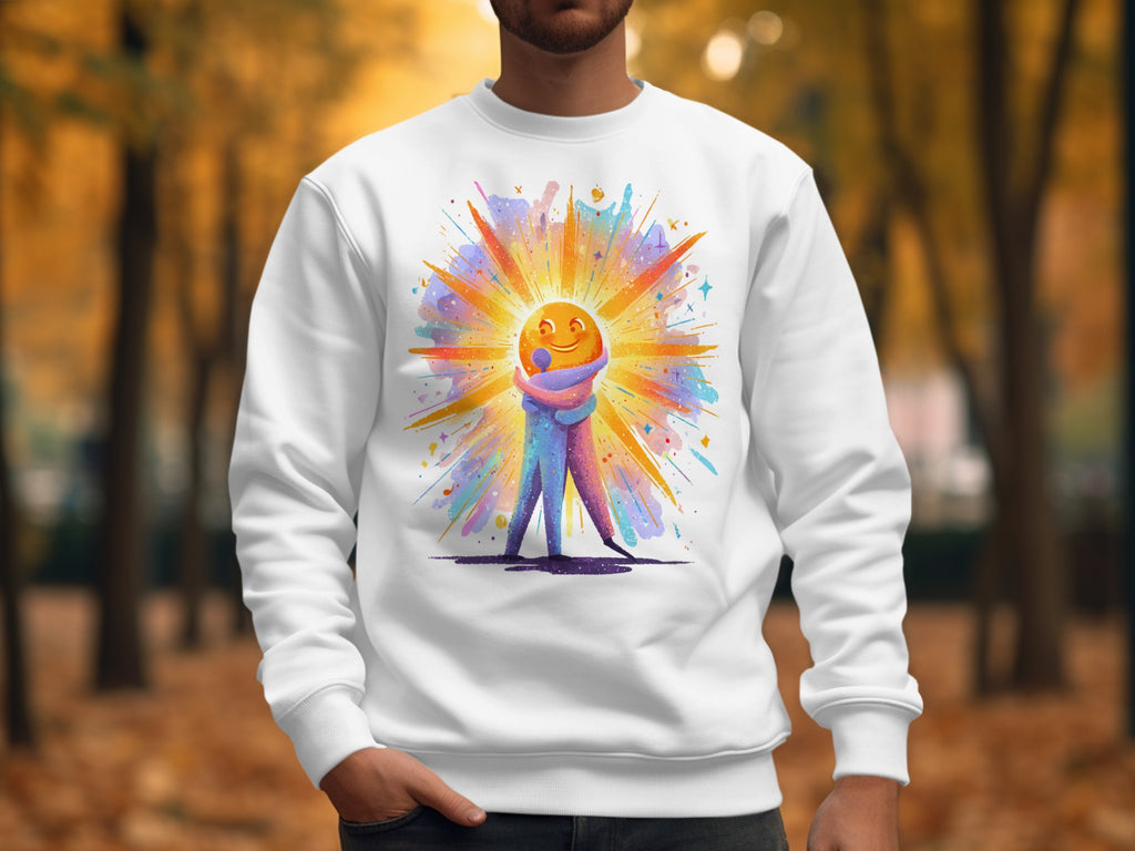 Vibrant Artistic Design Featuring Colorful Smiling Sun