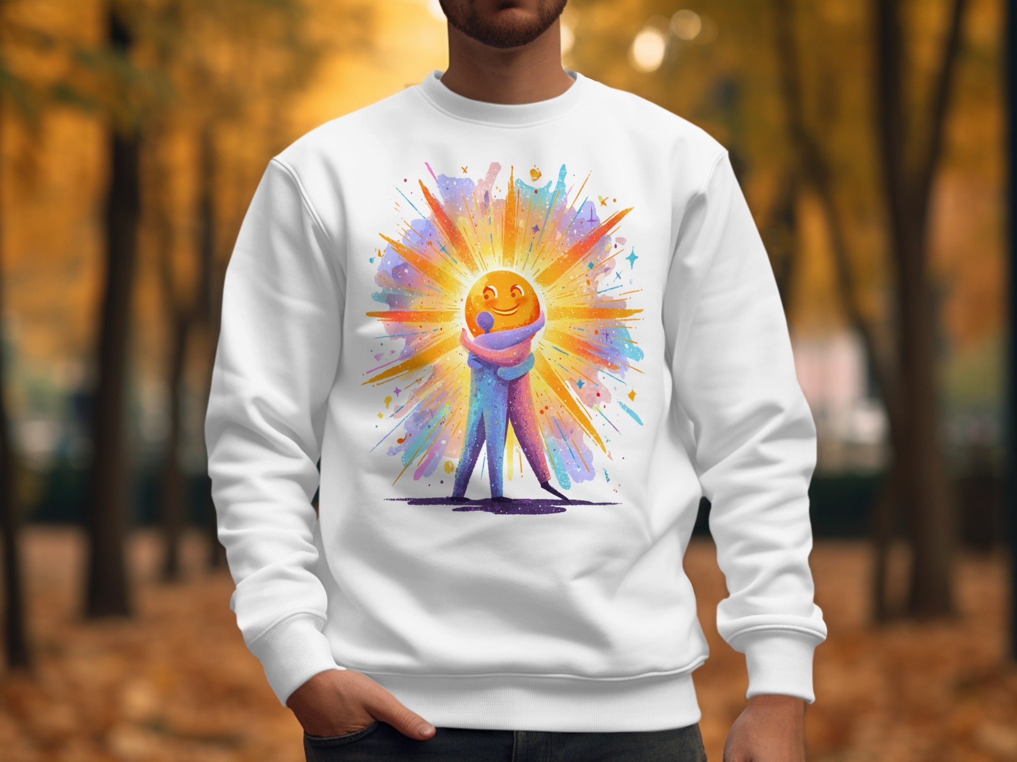 Vibrant Artistic Design Featuring Colorful Smiling Sun