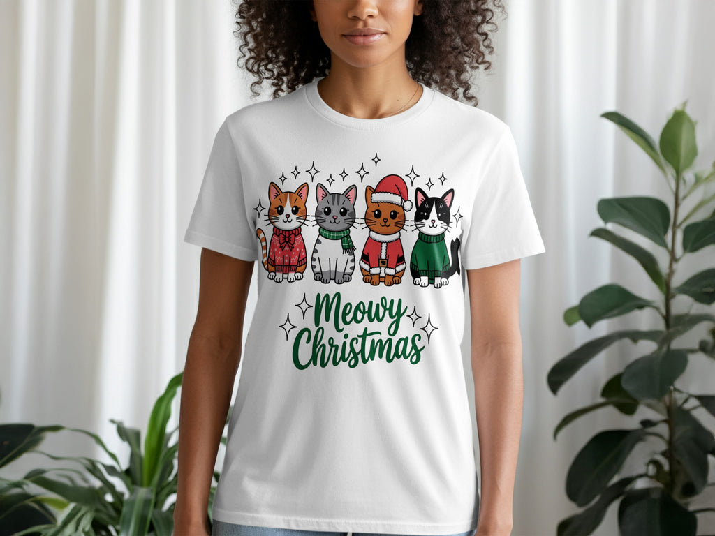 Meowy Christmas Cute Cats Festive T-Shirt