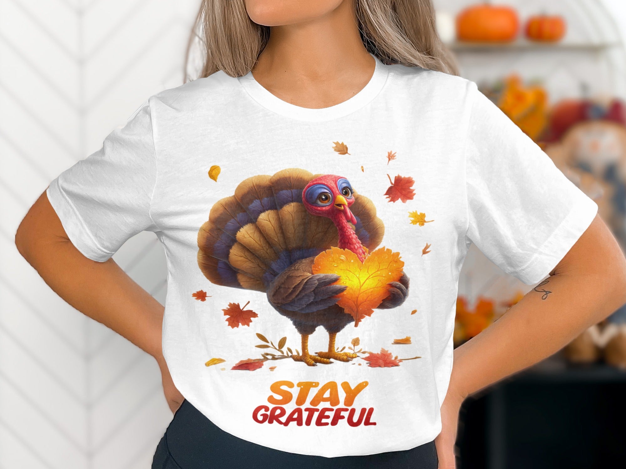 Stay Grateful Fall Thanksgiving Turkey T-Shirt