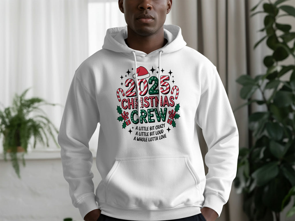 2023 Christmas Crew Festive Hoodie with Santas and Candy Canes