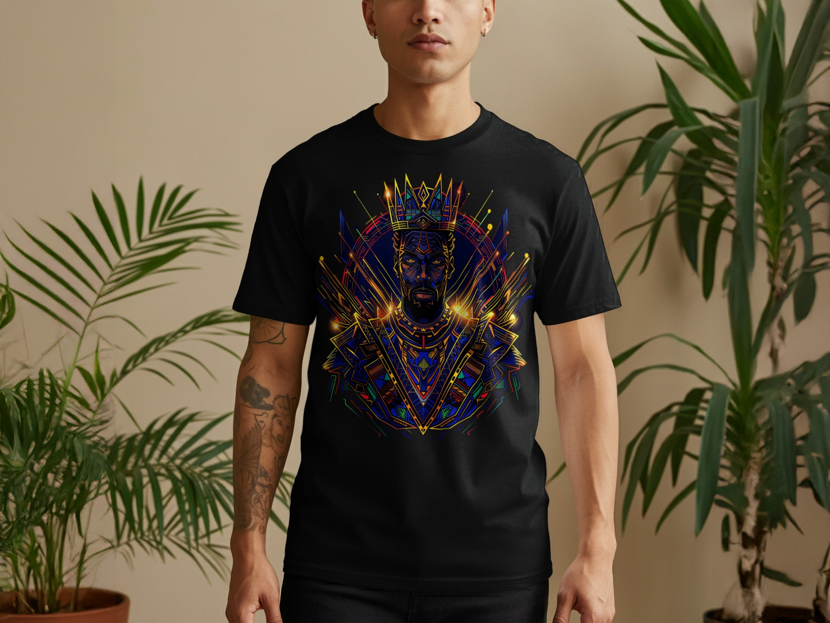 Vibrant Multicolored Geometric Abstract T-shirt Design