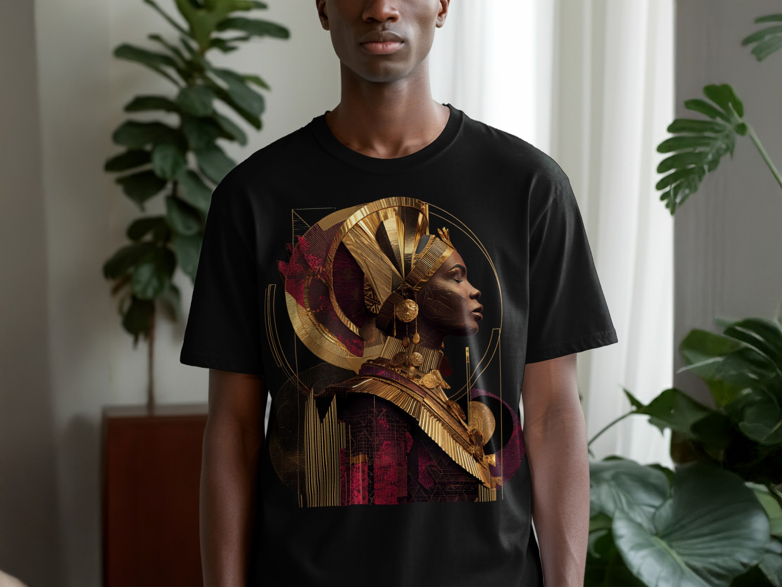 Ancient Royalty Pharaoh Themed Graphic T-Shirt