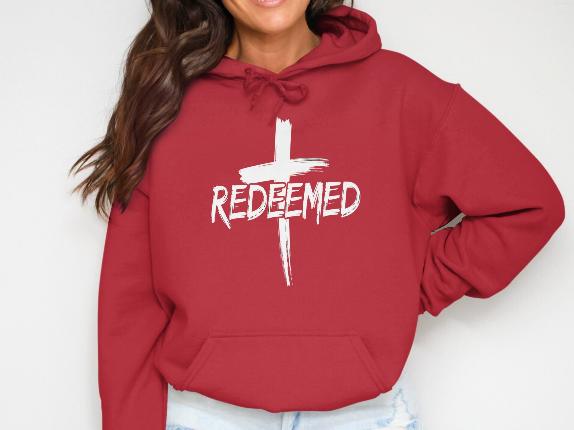 Redeemed Graphic Hoodie with Stylish Cross Design