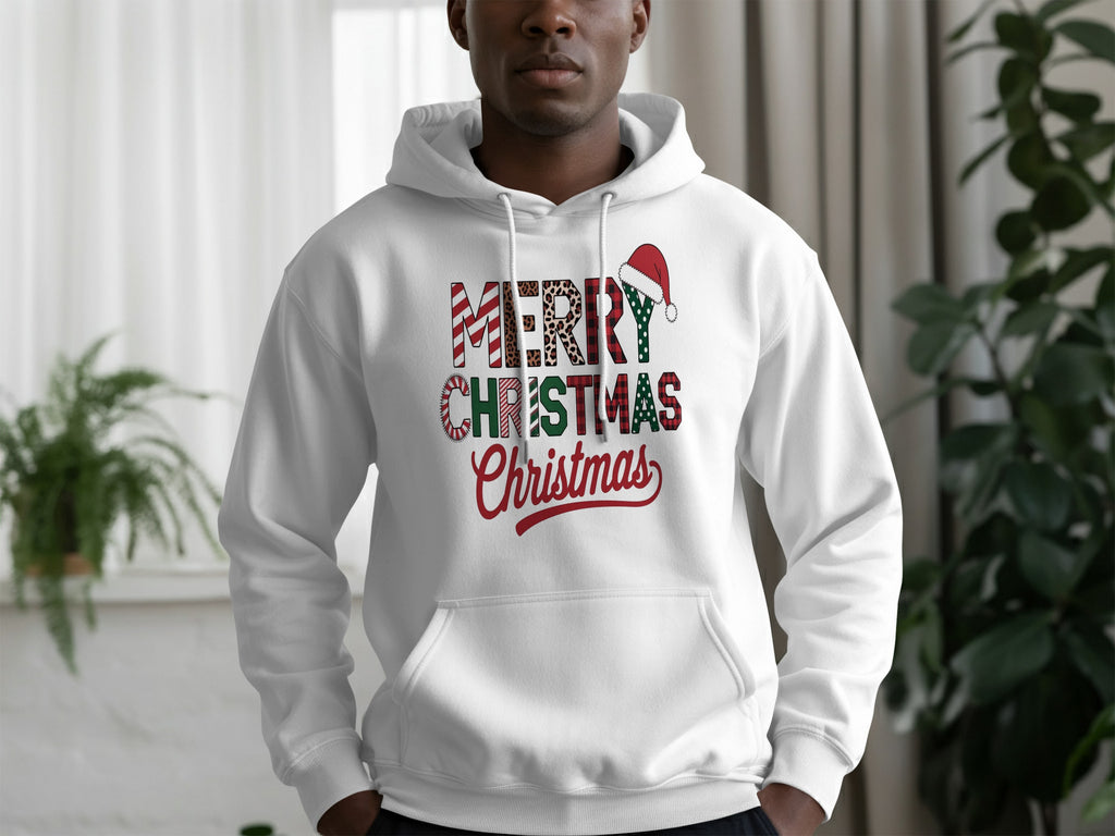 Merry Christmas Santa Hat Graphic Hoodie