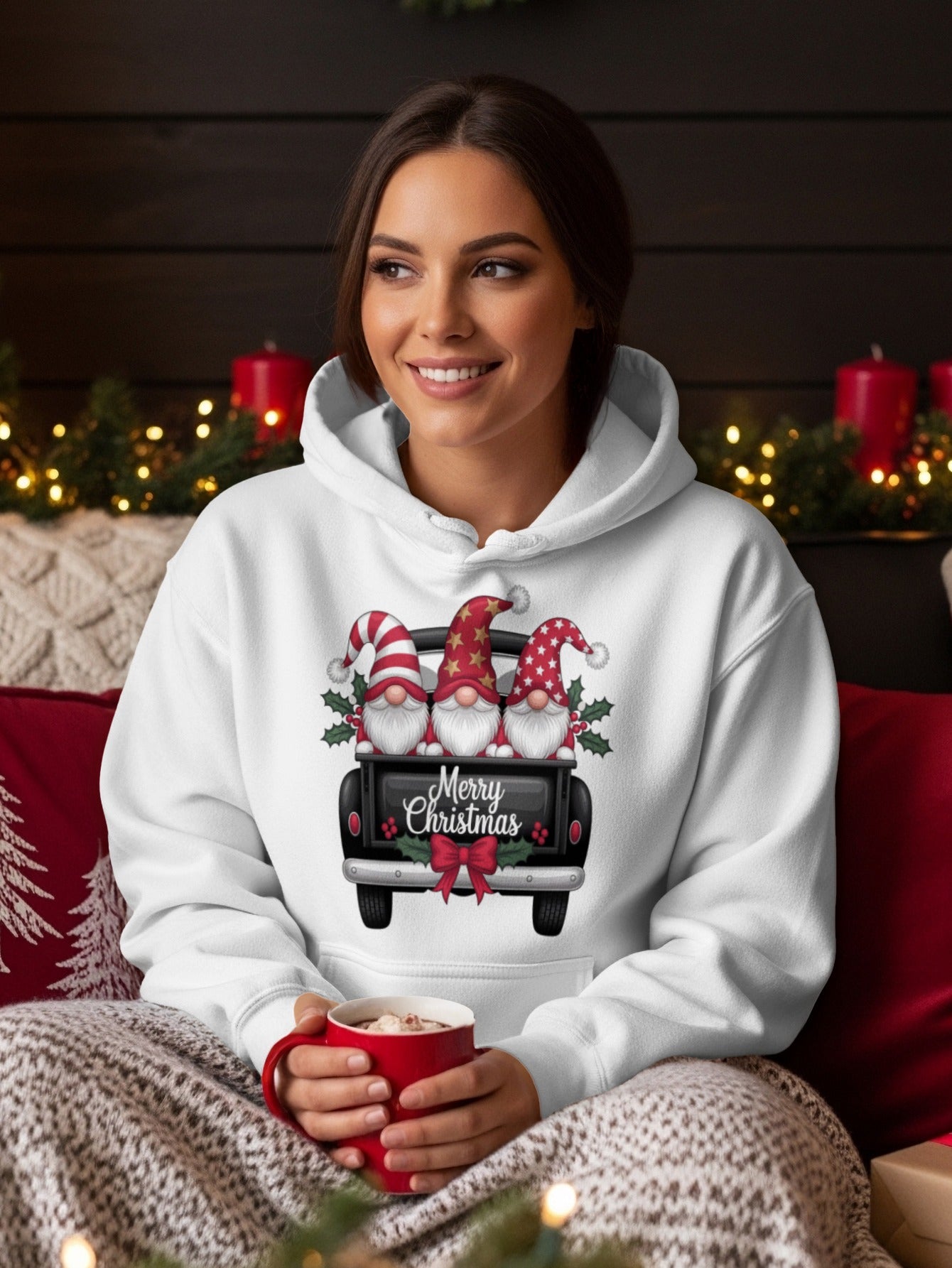 Merry Christmas Hooded Sweatshirt for Holiday Cheer